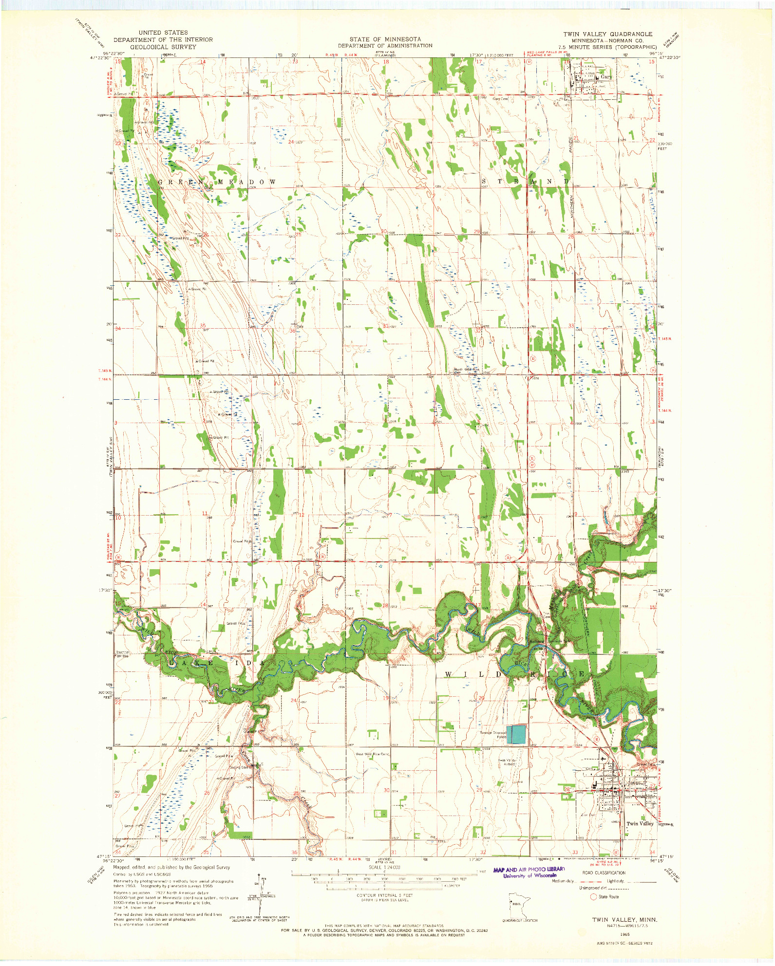 USGS 1:24000-SCALE QUADRANGLE FOR TWIN VALLEY, MN 1965