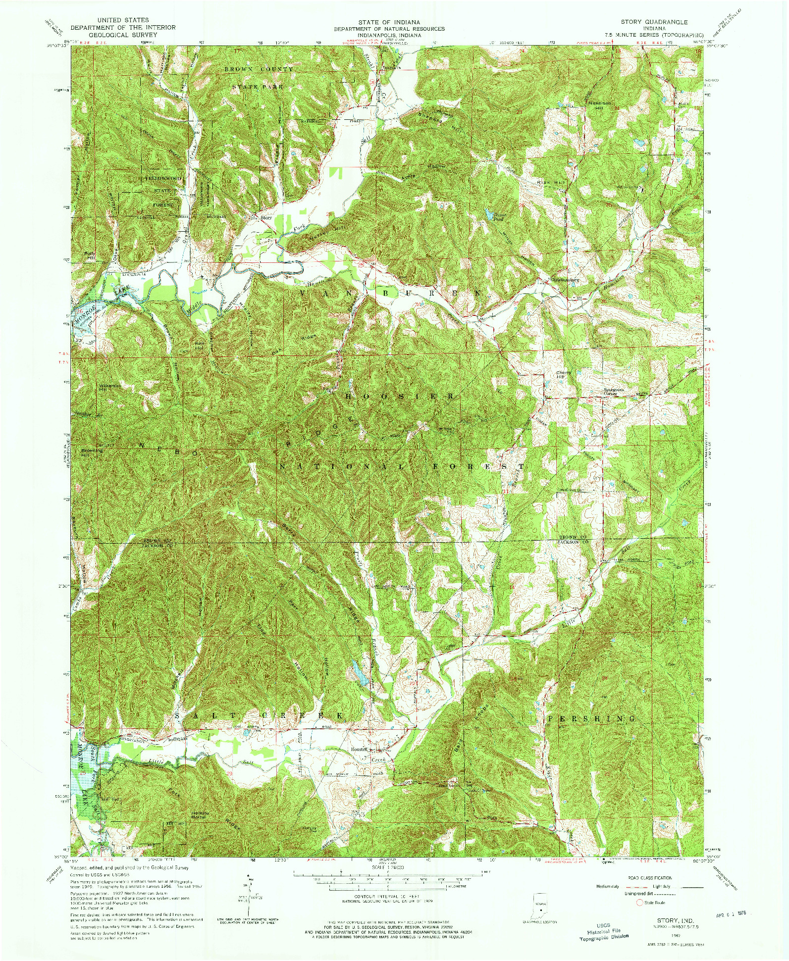 USGS 1:24000-SCALE QUADRANGLE FOR STORY, IN 1967