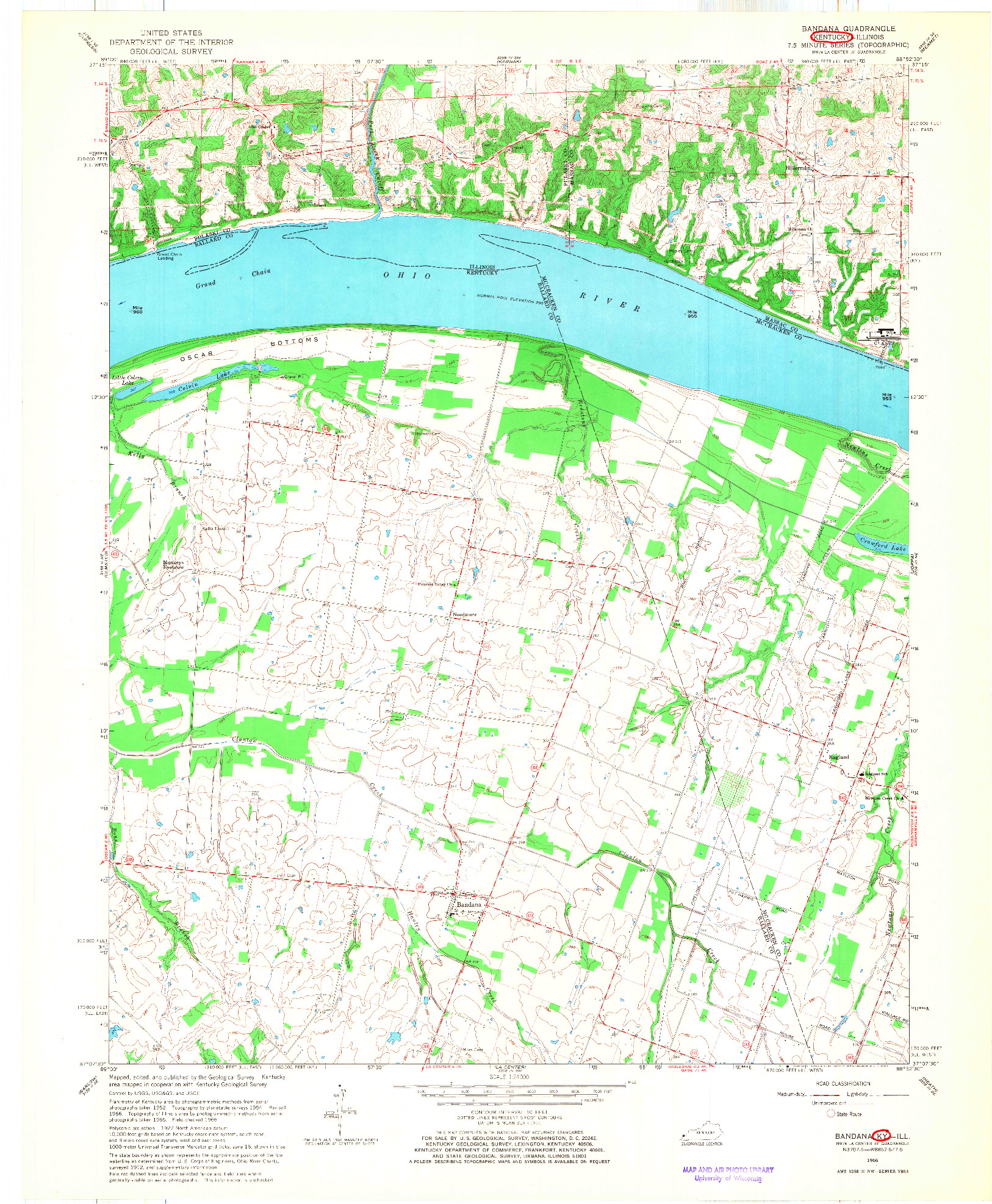 USGS 1:24000-SCALE QUADRANGLE FOR BANDANA, KY 1966