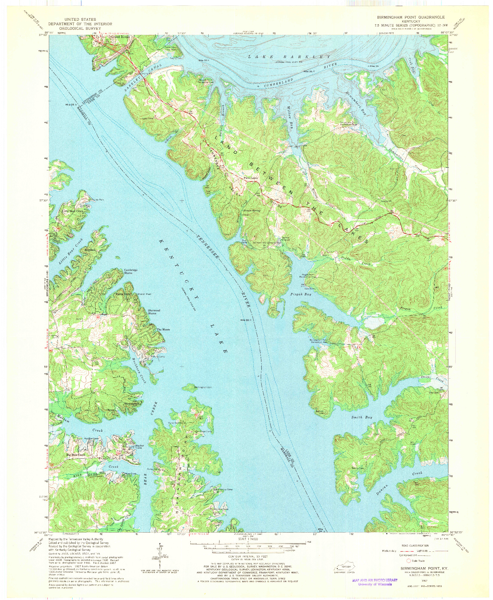 USGS 1:24000-SCALE QUADRANGLE FOR BIRMINGHAM POINT, KY 1967