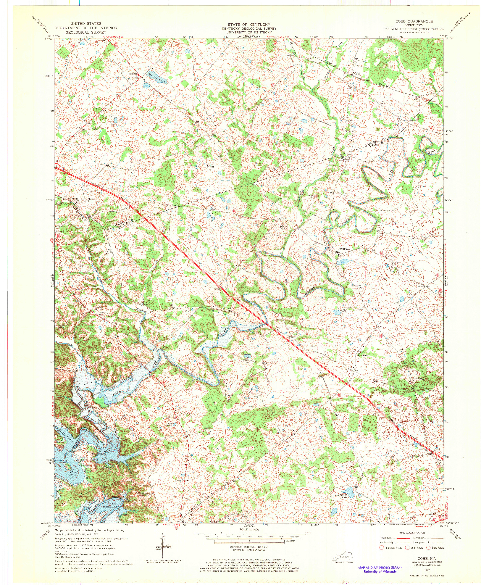 USGS 1:24000-SCALE QUADRANGLE FOR COBB, KY 1967