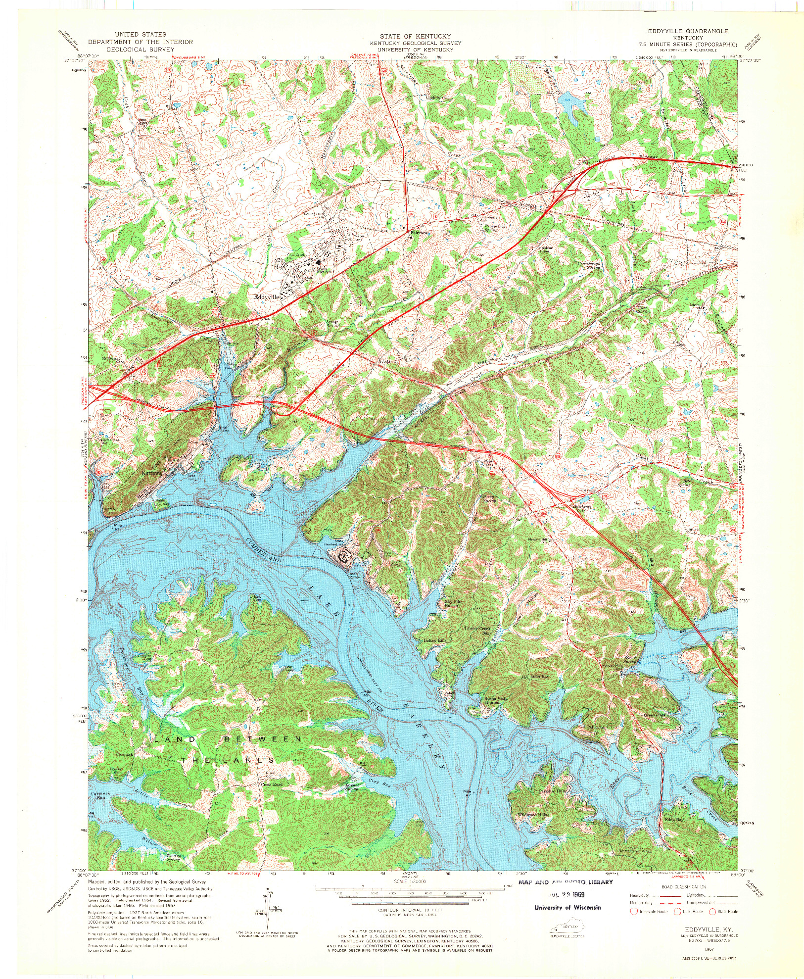 USGS 1:24000-SCALE QUADRANGLE FOR EDDYVILLE, KY 1967