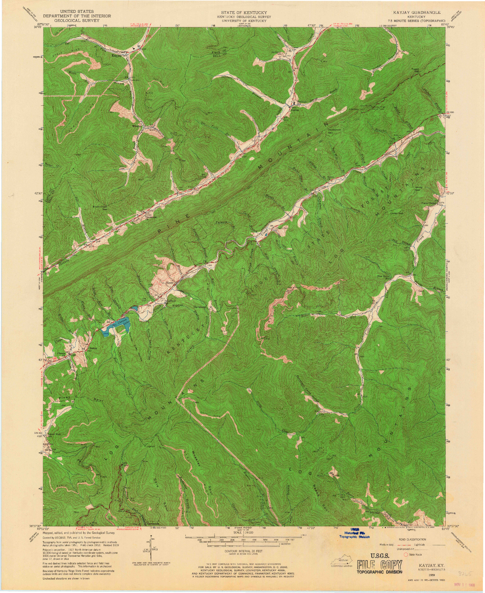USGS 1:24000-SCALE QUADRANGLE FOR KAYJAY, KY 1959