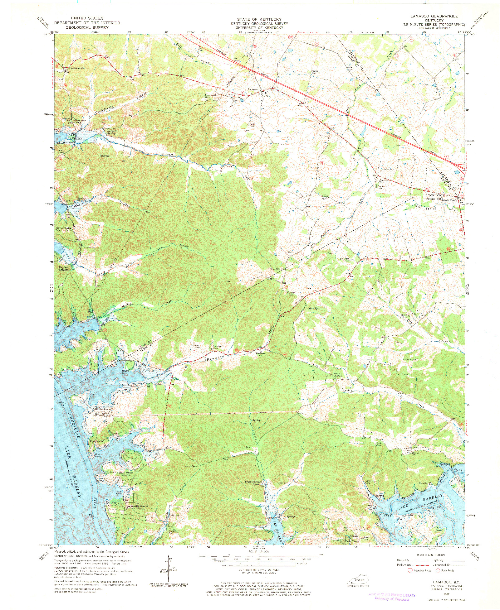 USGS 1:24000-SCALE QUADRANGLE FOR LAMASCO, KY 1967