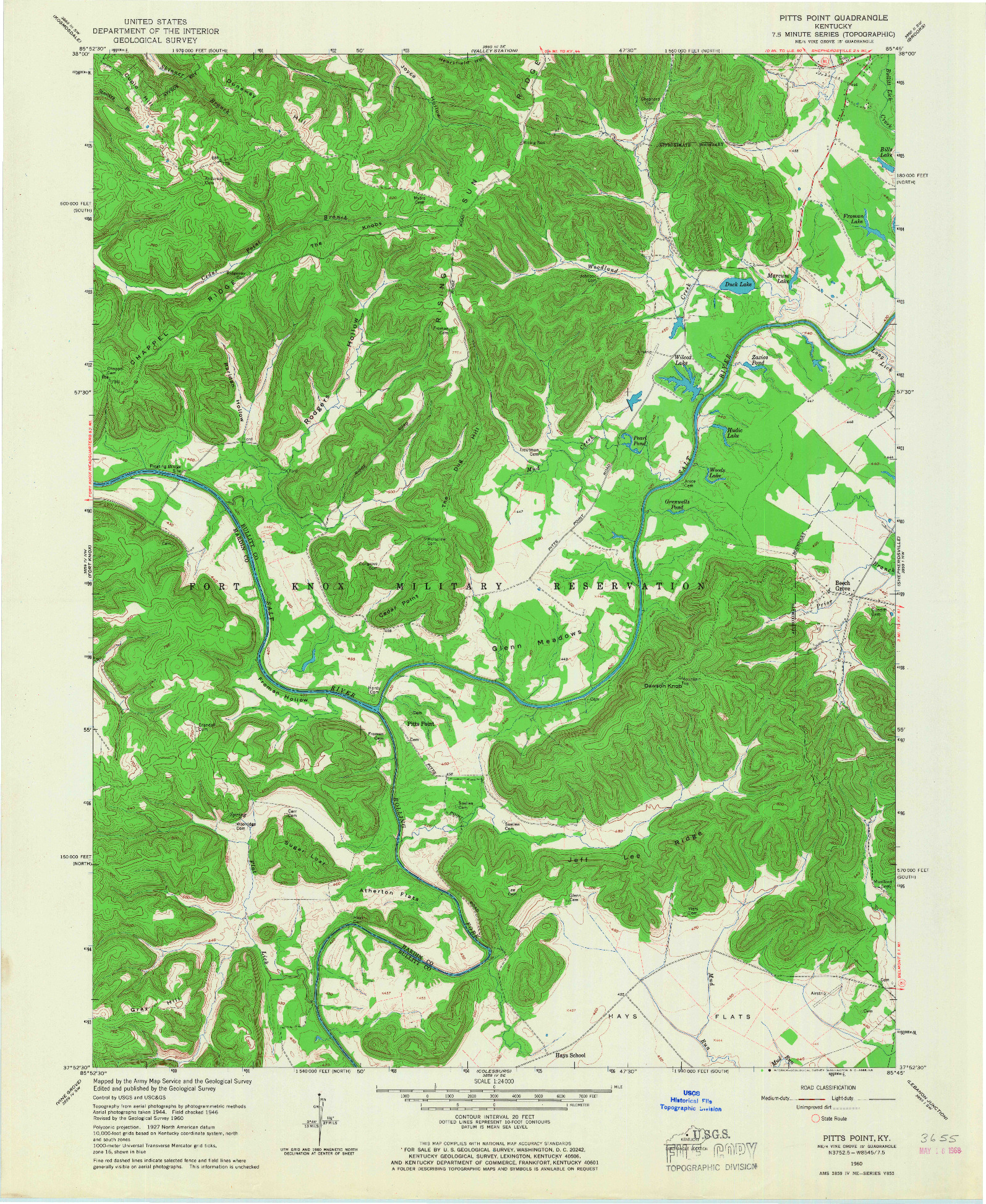 USGS 1:24000-SCALE QUADRANGLE FOR PITTS POINT, KY 1960