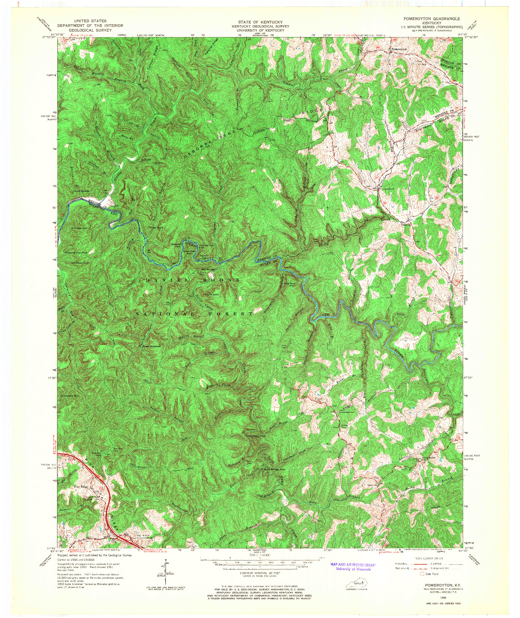 USGS 1:24000-SCALE QUADRANGLE FOR POMEROYTON, KY 1966