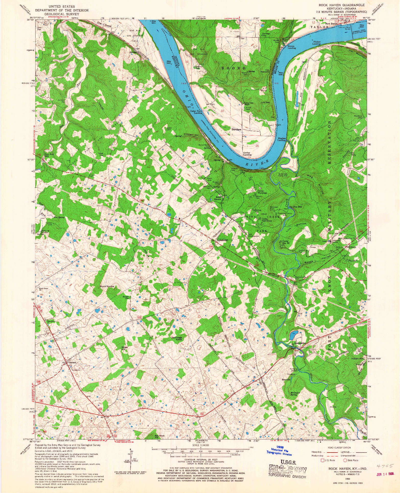 USGS 1:24000-SCALE QUADRANGLE FOR ROCK HAVEN, KY 1960