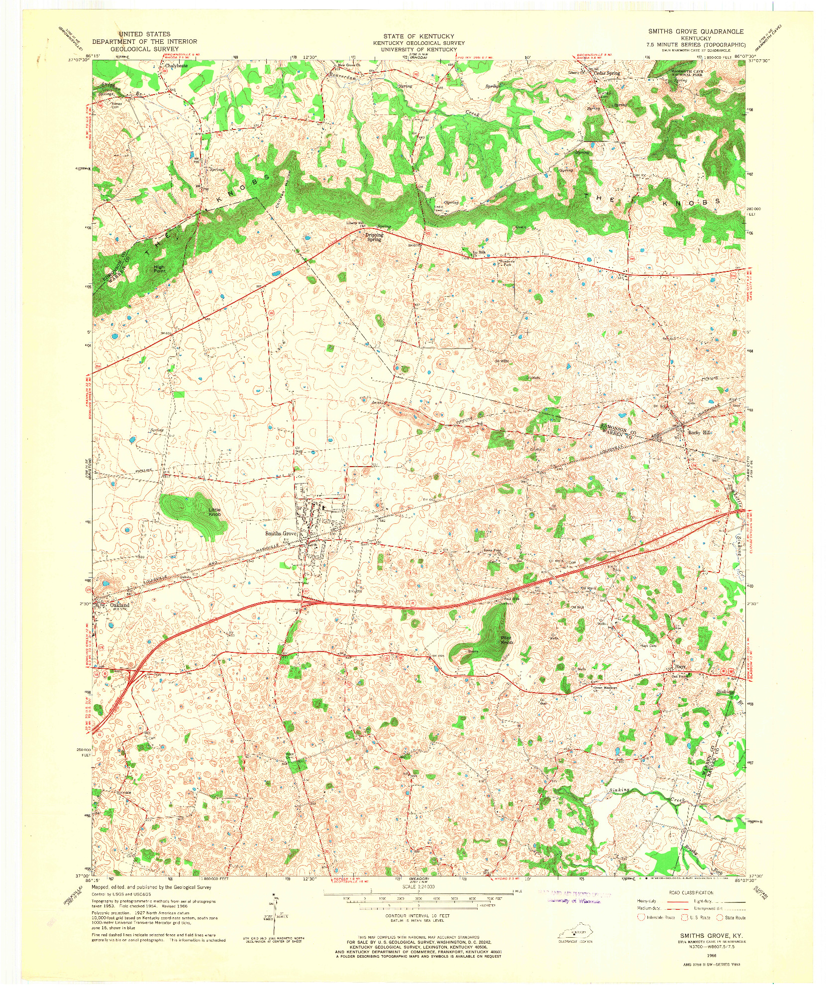 USGS 1:24000-SCALE QUADRANGLE FOR SMITHS GROVE, KY 1966