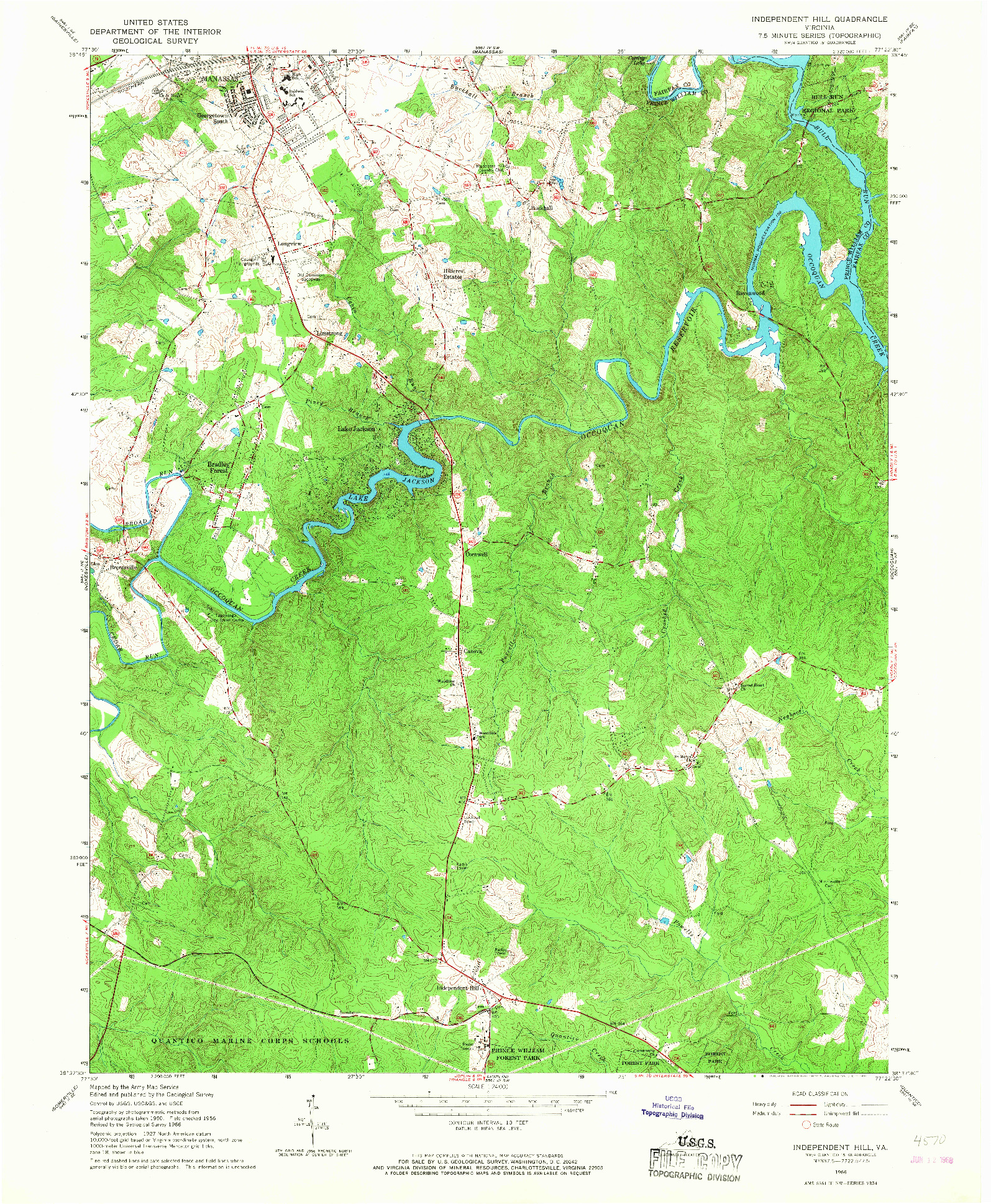 USGS 1:24000-SCALE QUADRANGLE FOR INDEPENDENT HILL, VA 1966