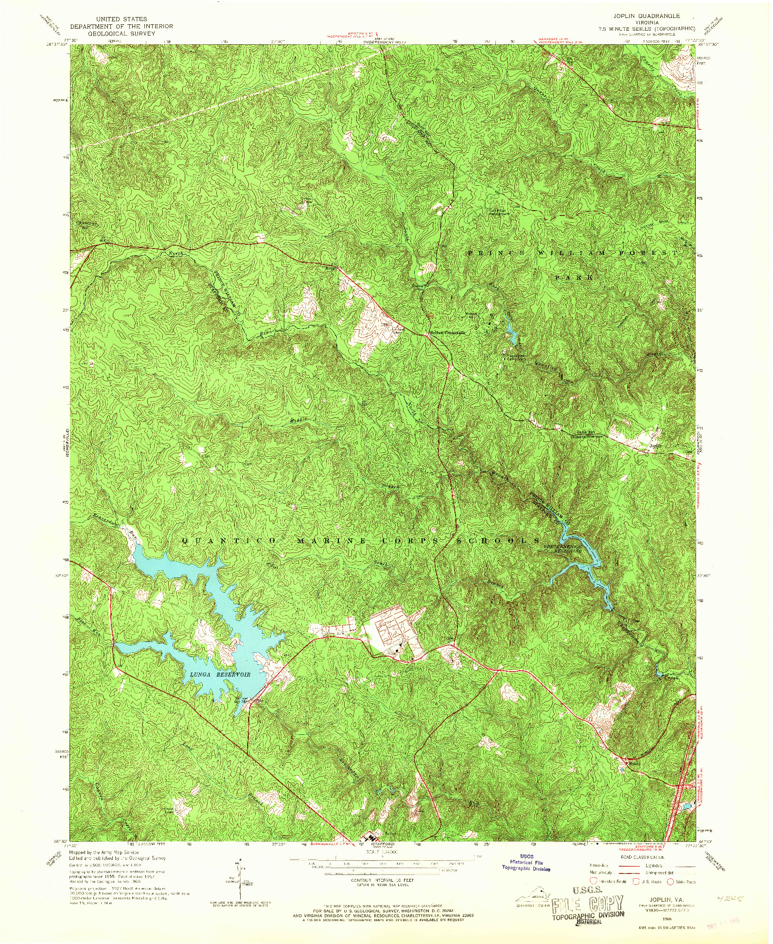 USGS 1:24000-SCALE QUADRANGLE FOR JOPLIN, VA 1966