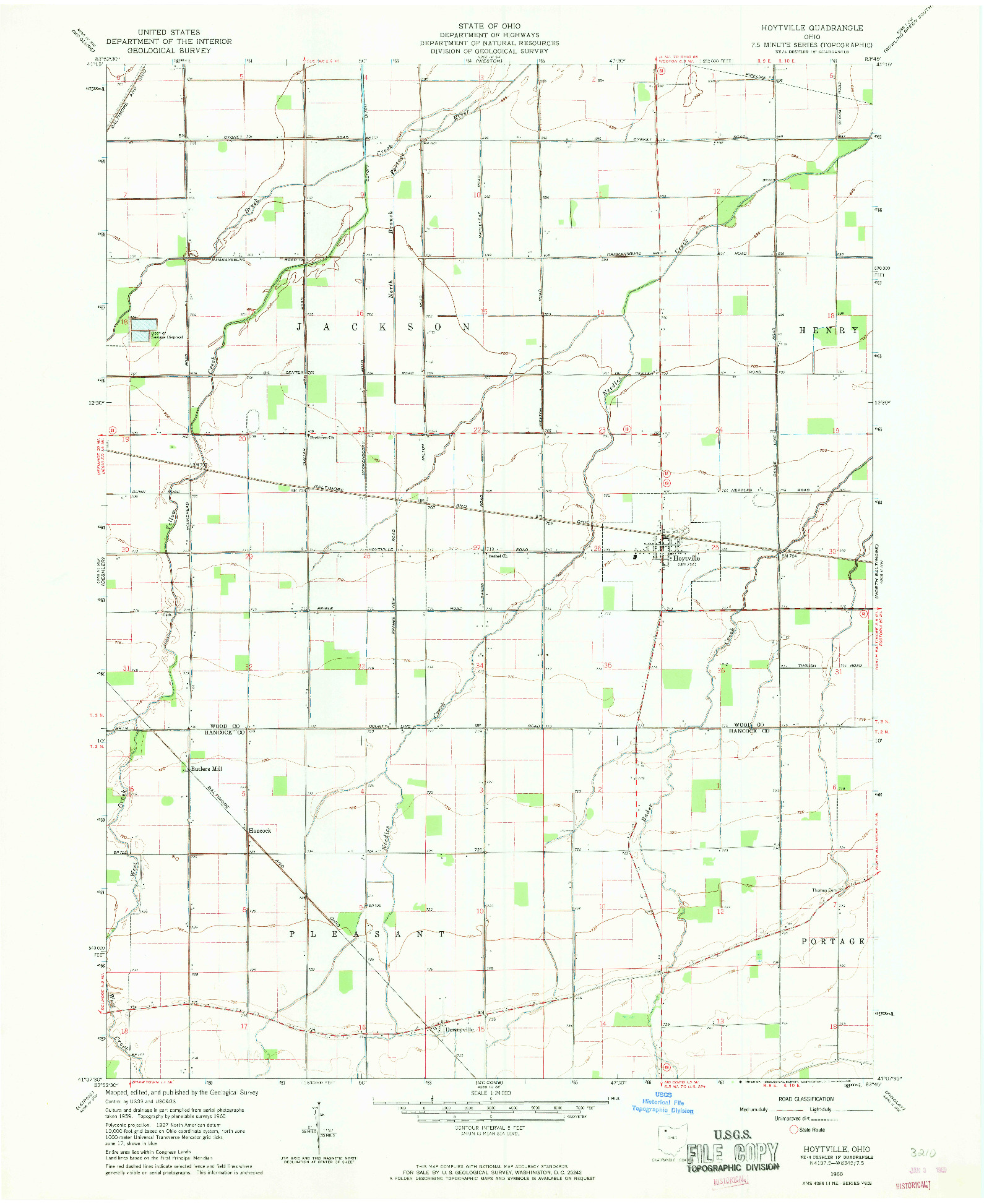 USGS 1:24000-SCALE QUADRANGLE FOR HOYTVILLE, OH 1960