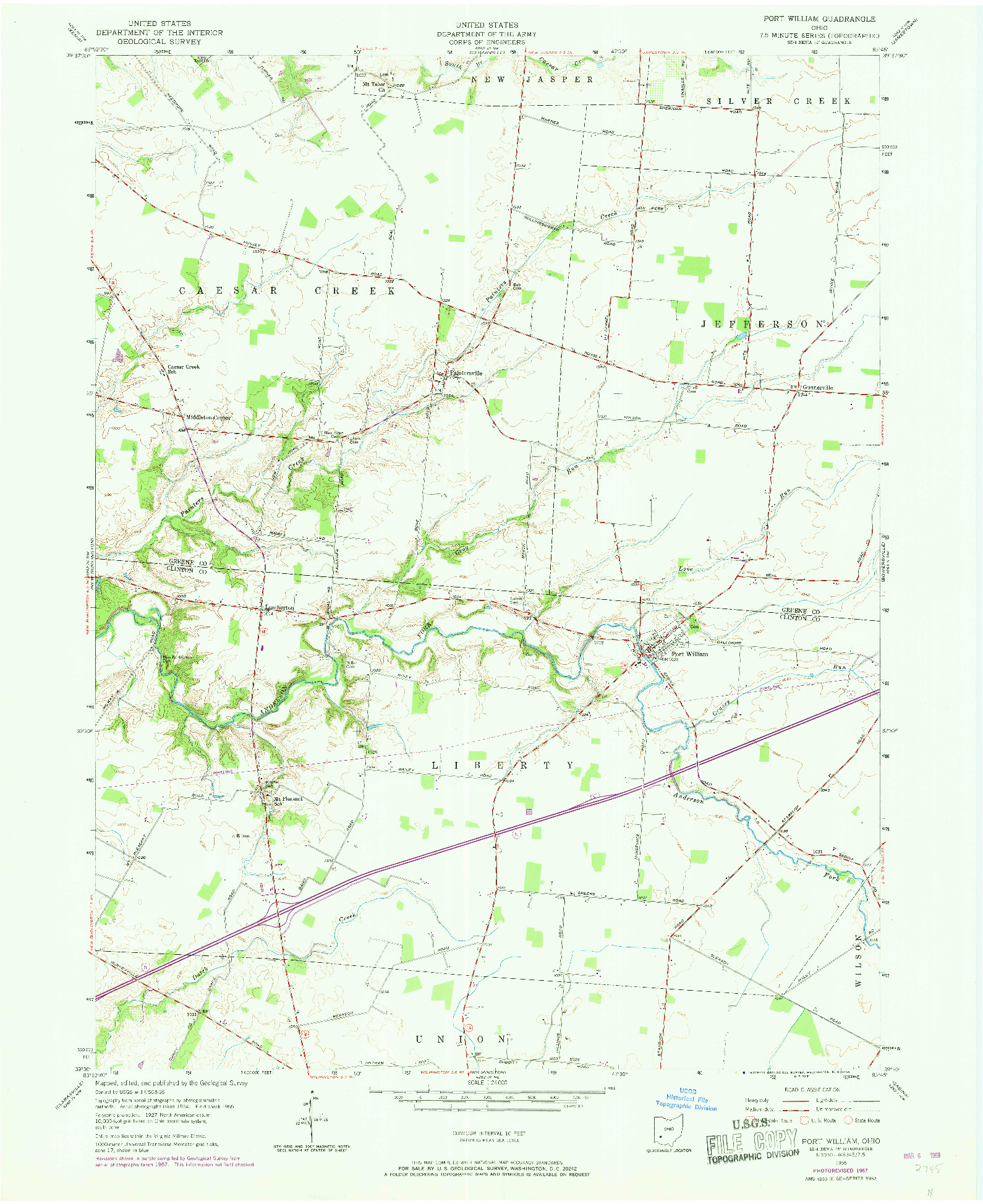 USGS 1:24000-SCALE QUADRANGLE FOR PORT WILLIAM, OH 1955