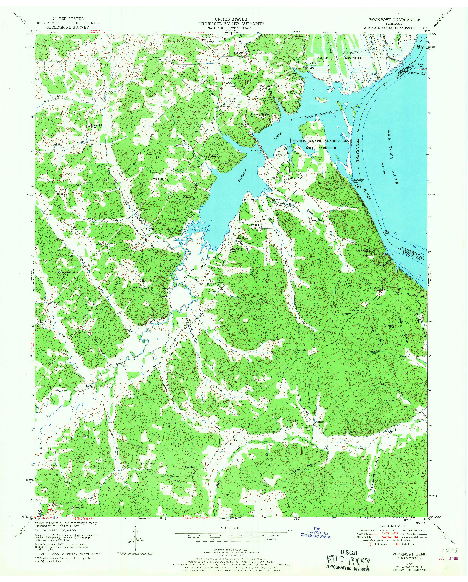 USGS 1:24000-SCALE QUADRANGLE FOR ROCKPORT, TN 1950