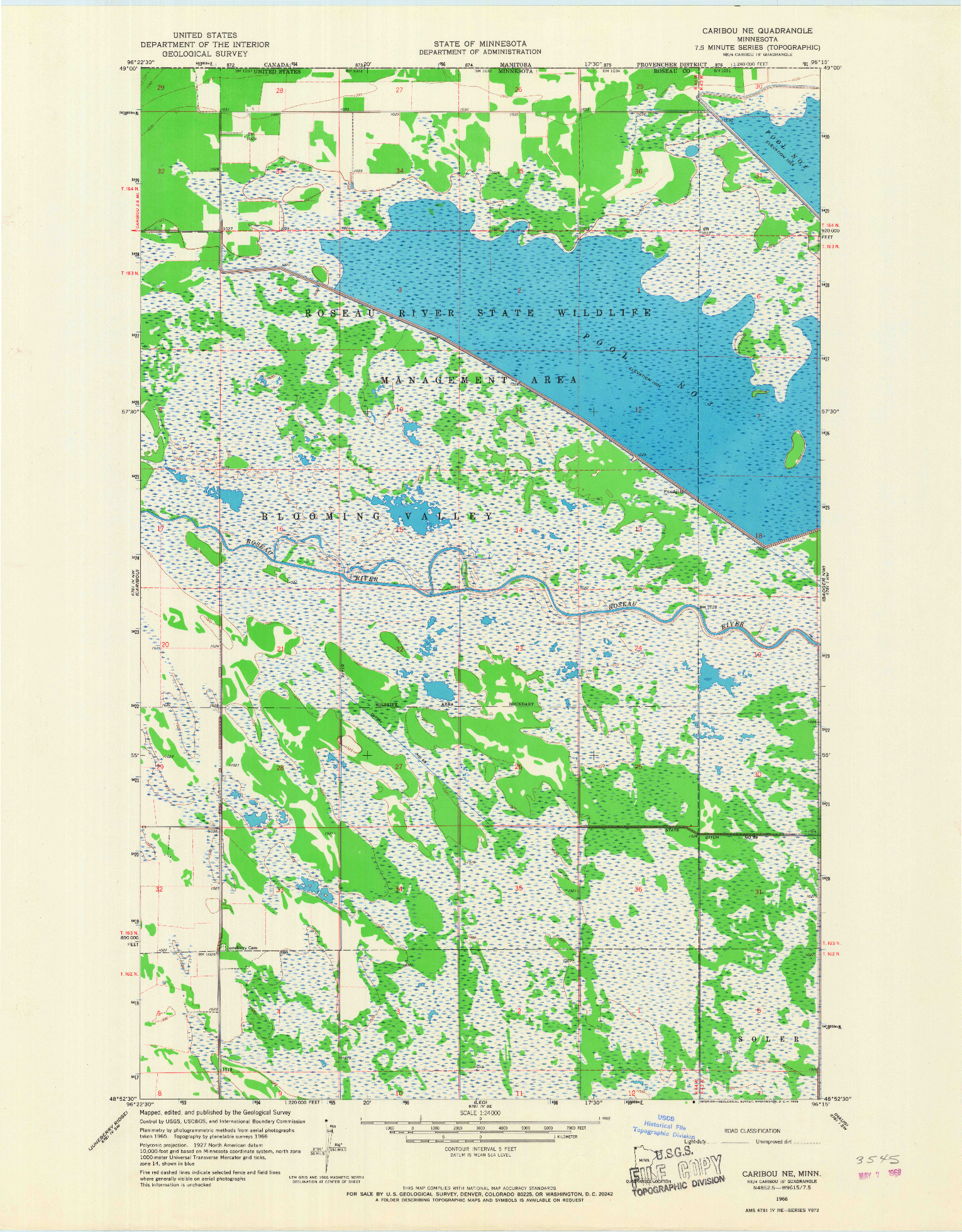 USGS 1:24000-SCALE QUADRANGLE FOR CARIBOU NE, MN 1966