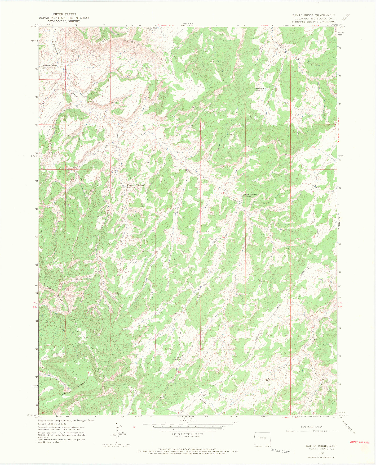 USGS 1:24000-SCALE QUADRANGLE FOR BANTA RIDGE, CO 1964