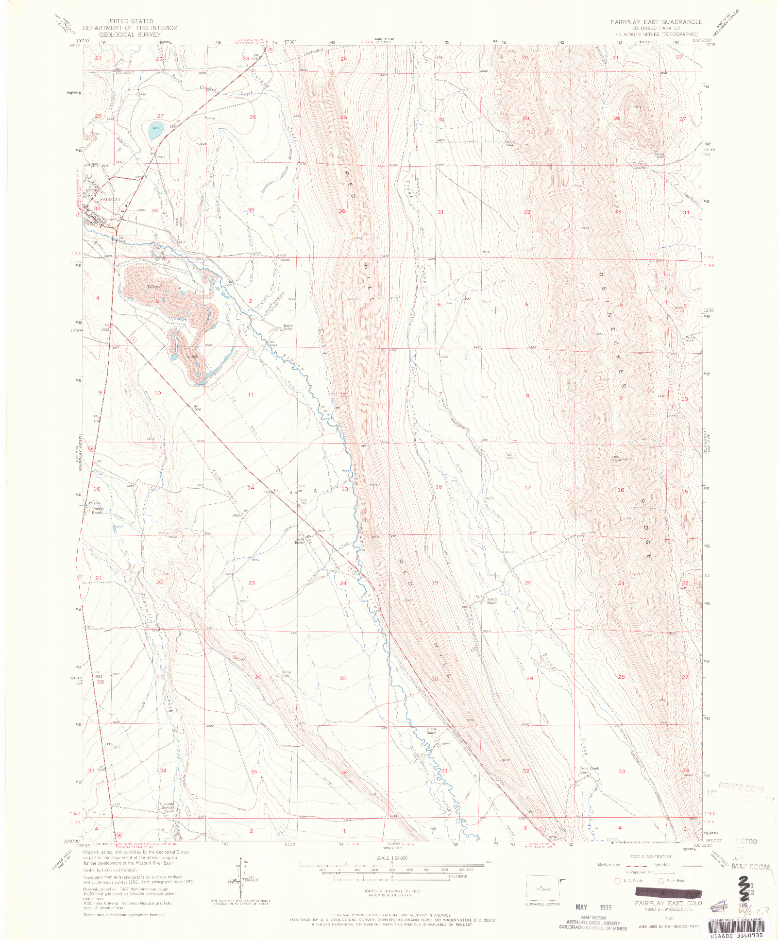 USGS 1:24000-SCALE QUADRANGLE FOR FAIRPLAY EAST, CO 1956