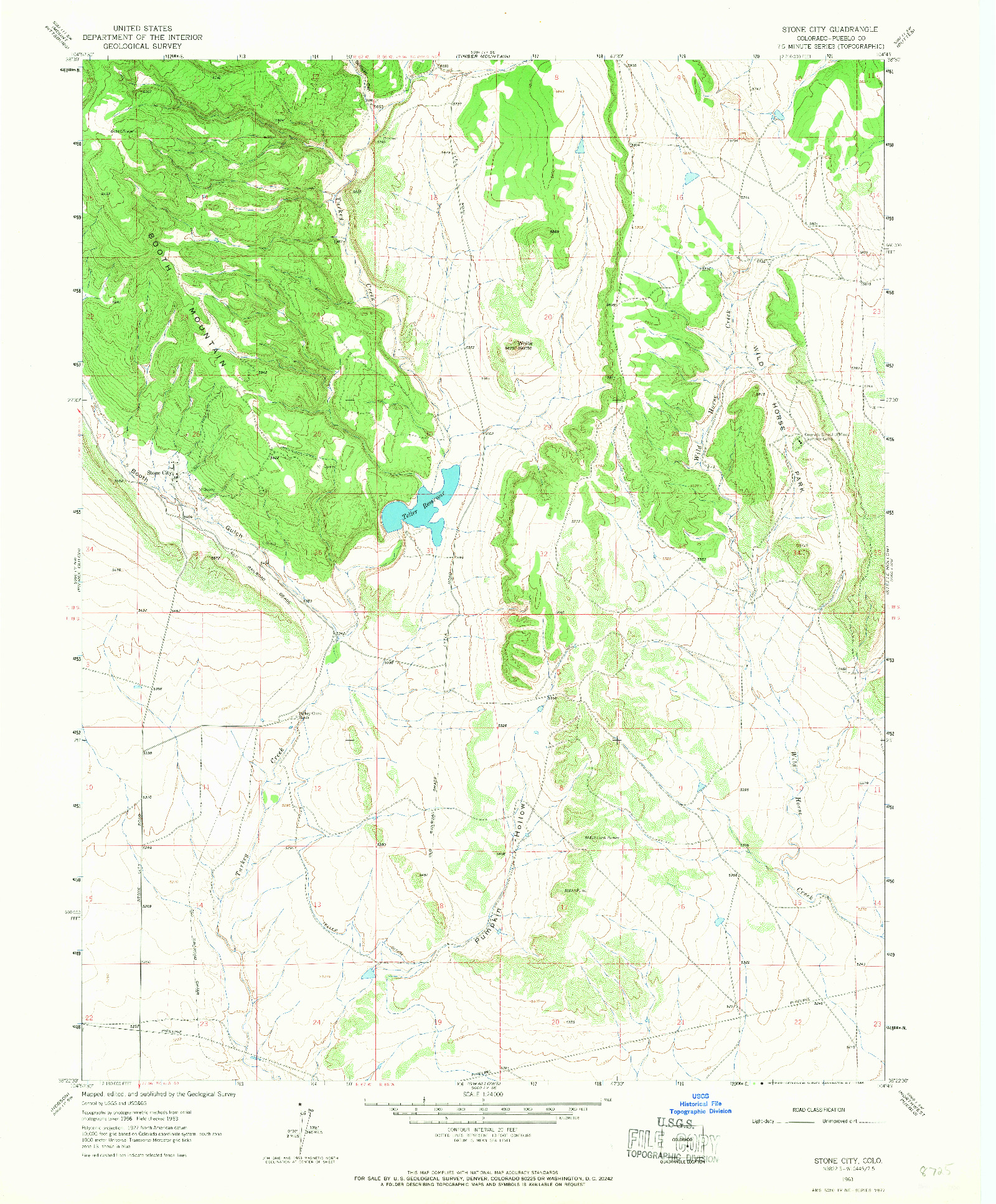 USGS 1:24000-SCALE QUADRANGLE FOR STONE CITY, CO 1963