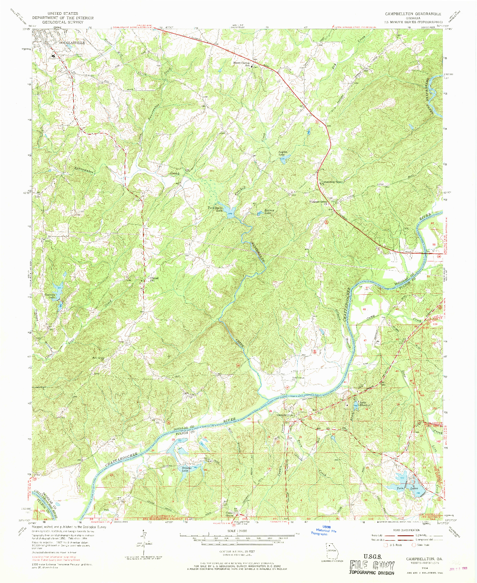 USGS 1:24000-SCALE QUADRANGLE FOR CAMPBELLTON, GA 1954