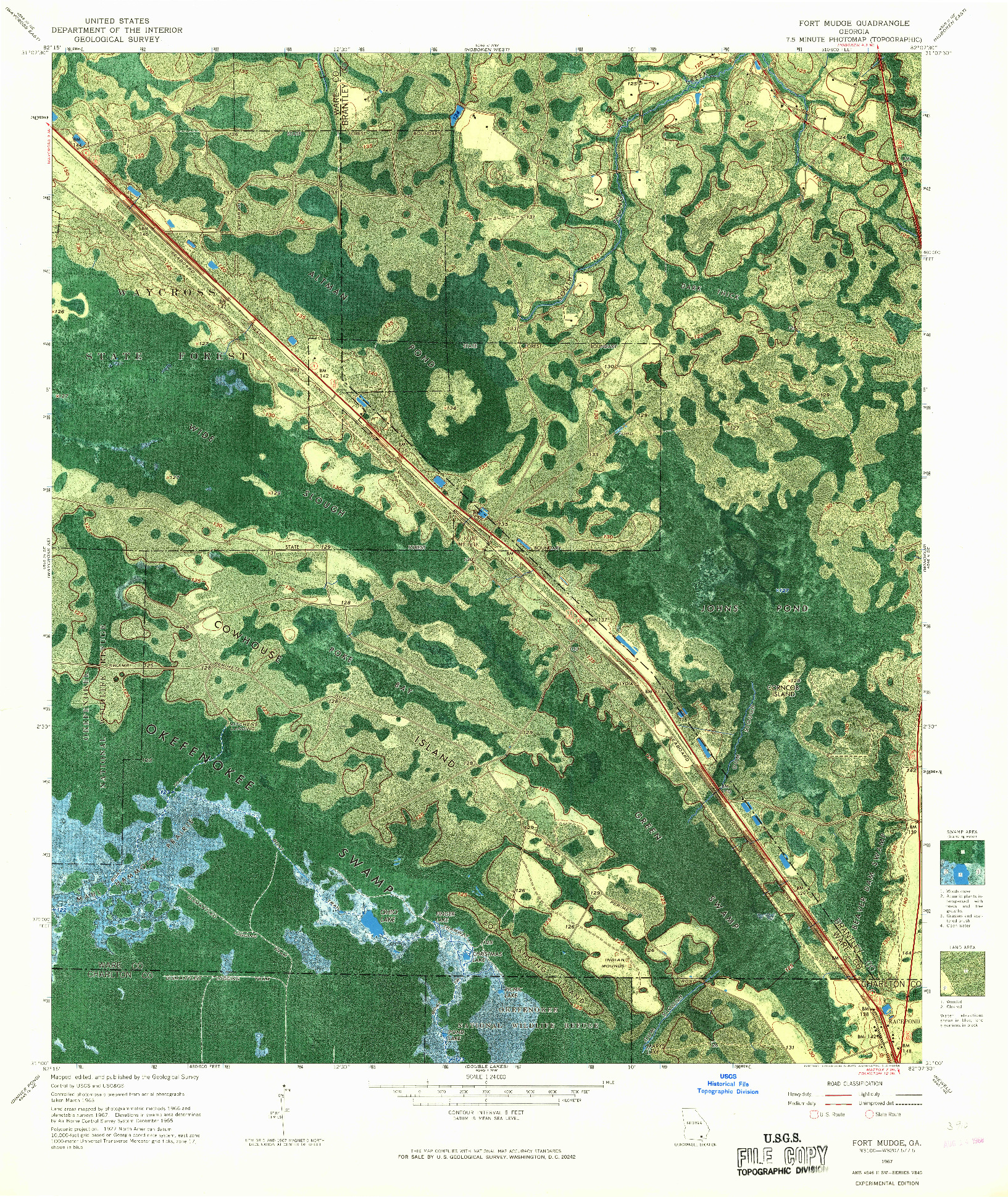 USGS 1:24000-SCALE QUADRANGLE FOR FORT MUDGE, GA 1967
