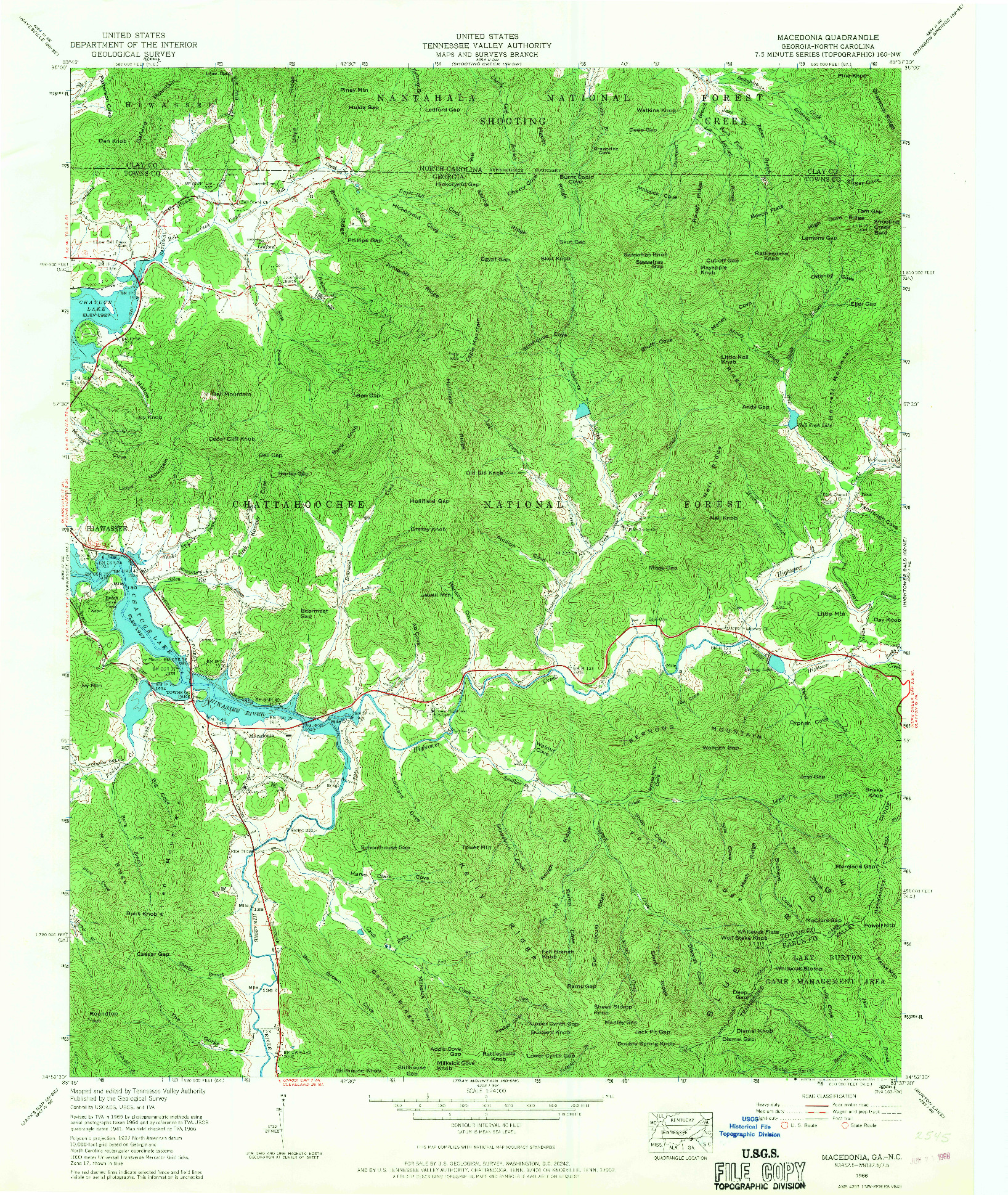 USGS 1:24000-SCALE QUADRANGLE FOR MACEDONIA, GA 1966