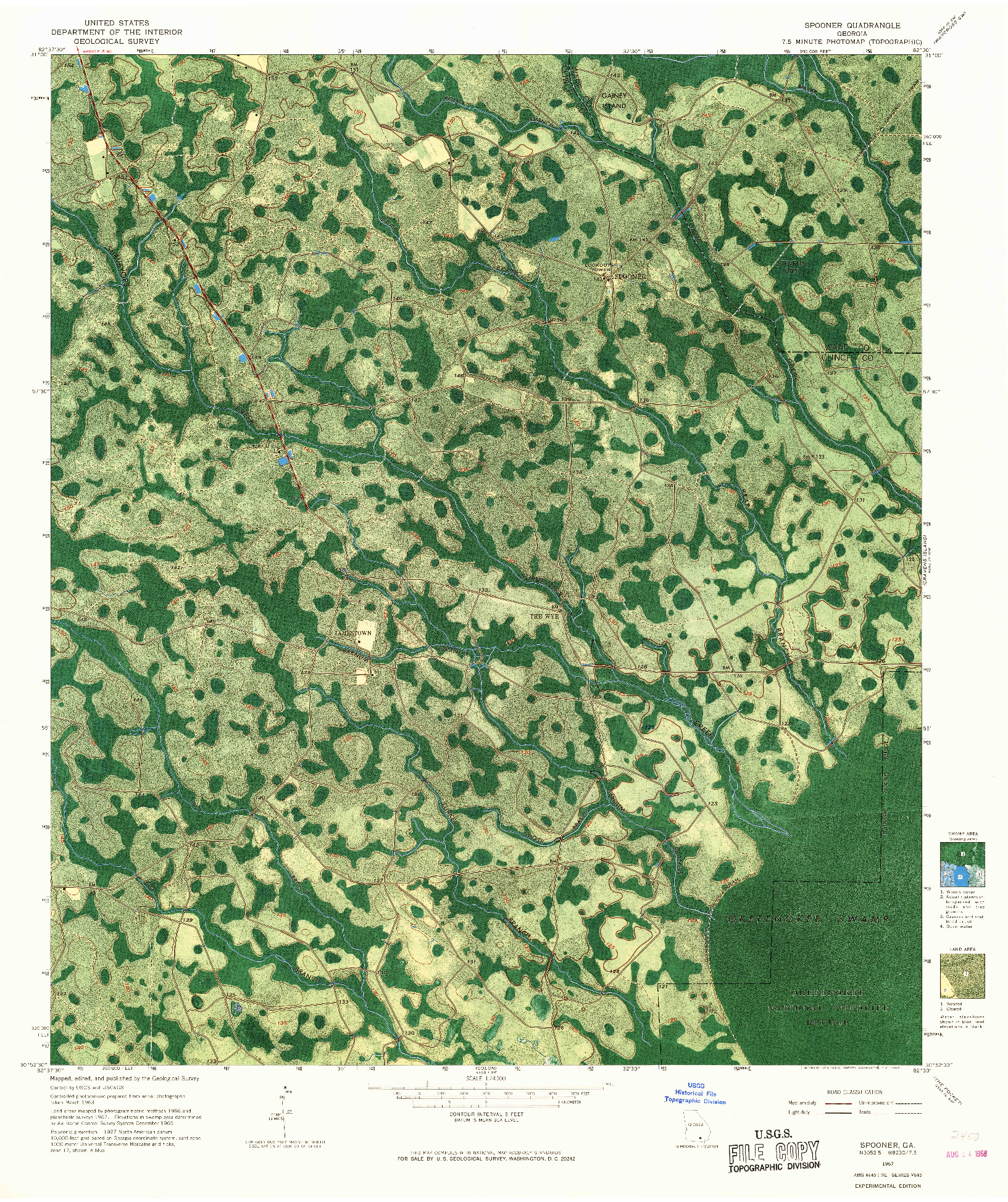 USGS 1:24000-SCALE QUADRANGLE FOR SPOONER, GA 1967