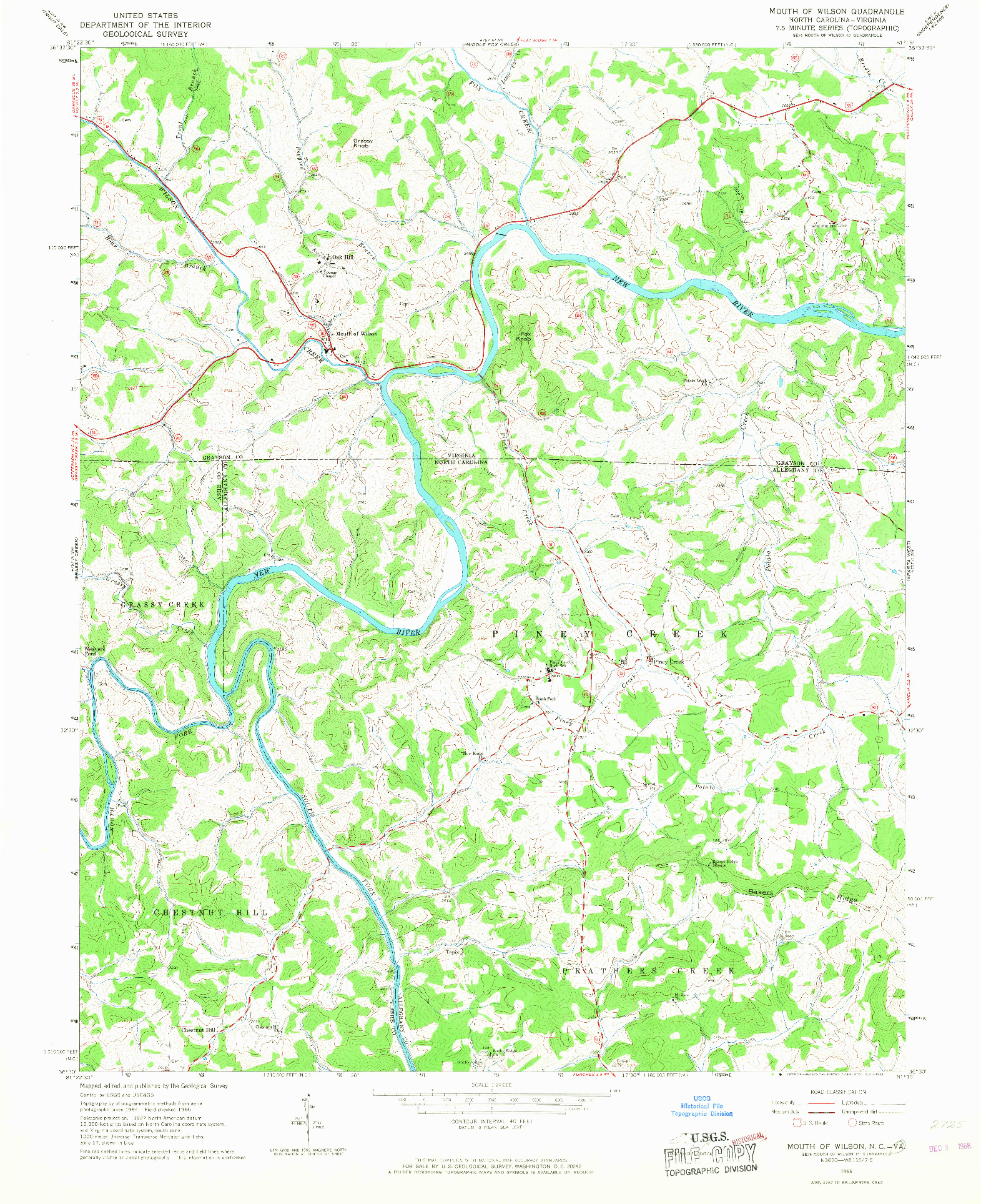 USGS 1:24000-SCALE QUADRANGLE FOR MOUTH OF WILSON, NC 1966