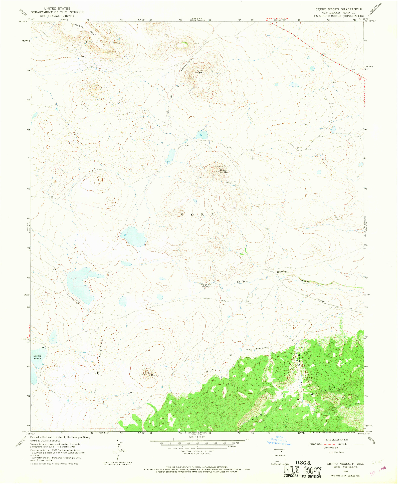 USGS 1:24000-SCALE QUADRANGLE FOR CERRO NEGRO, NM 1966