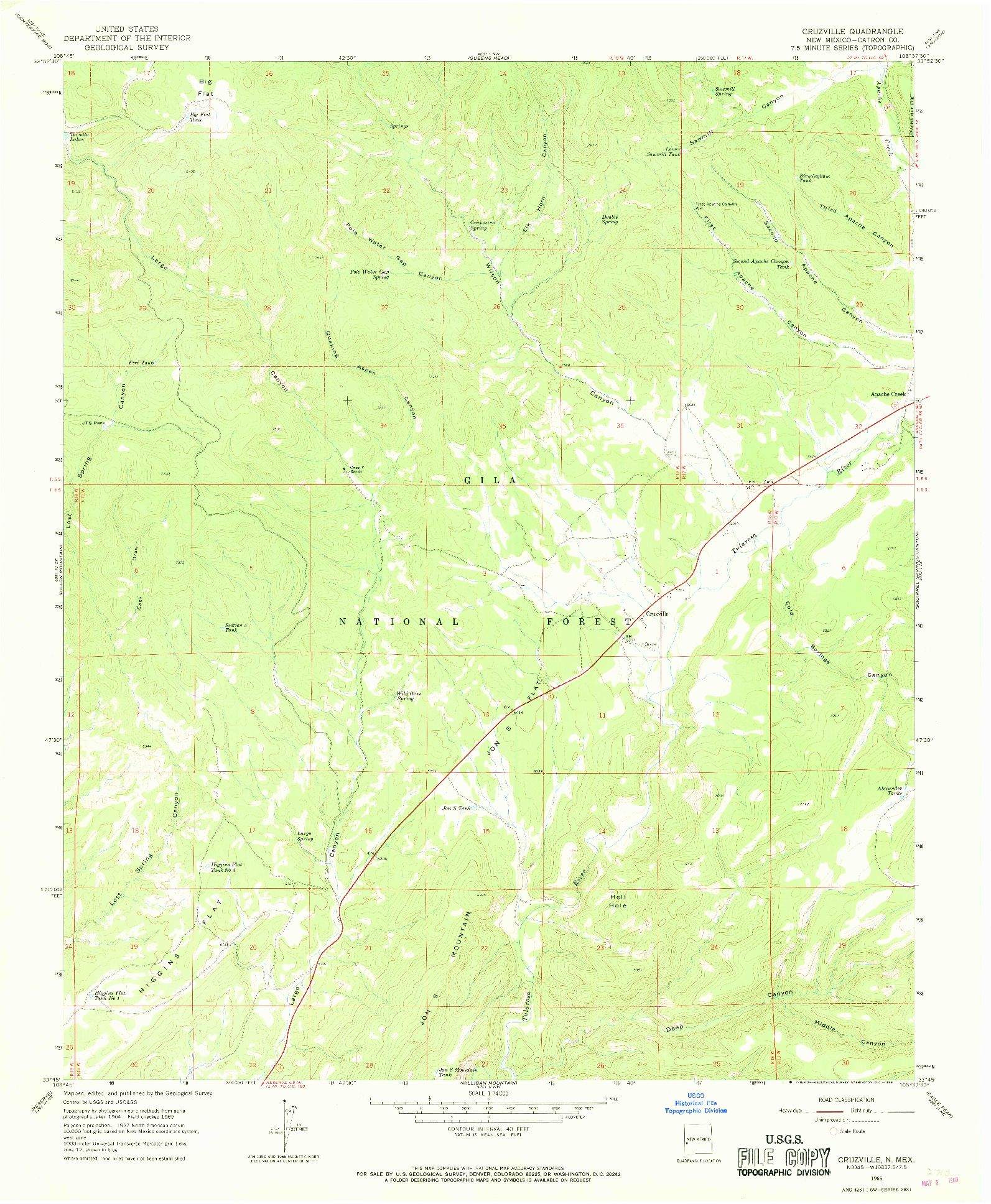 USGS 1:24000-SCALE QUADRANGLE FOR CRUZVILLE, NM 1965