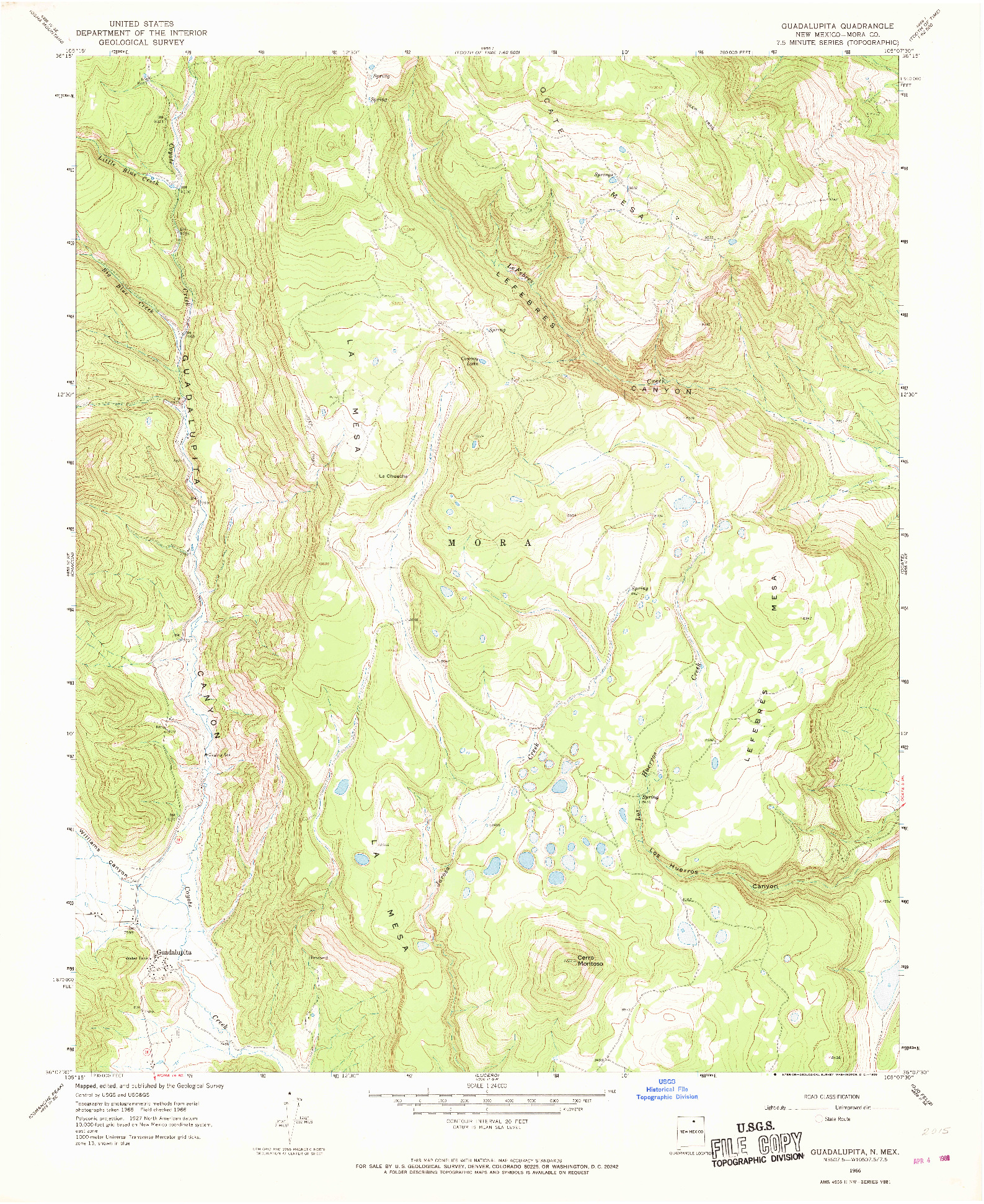 USGS 1:24000-SCALE QUADRANGLE FOR GUADALUPITA, NM 1966