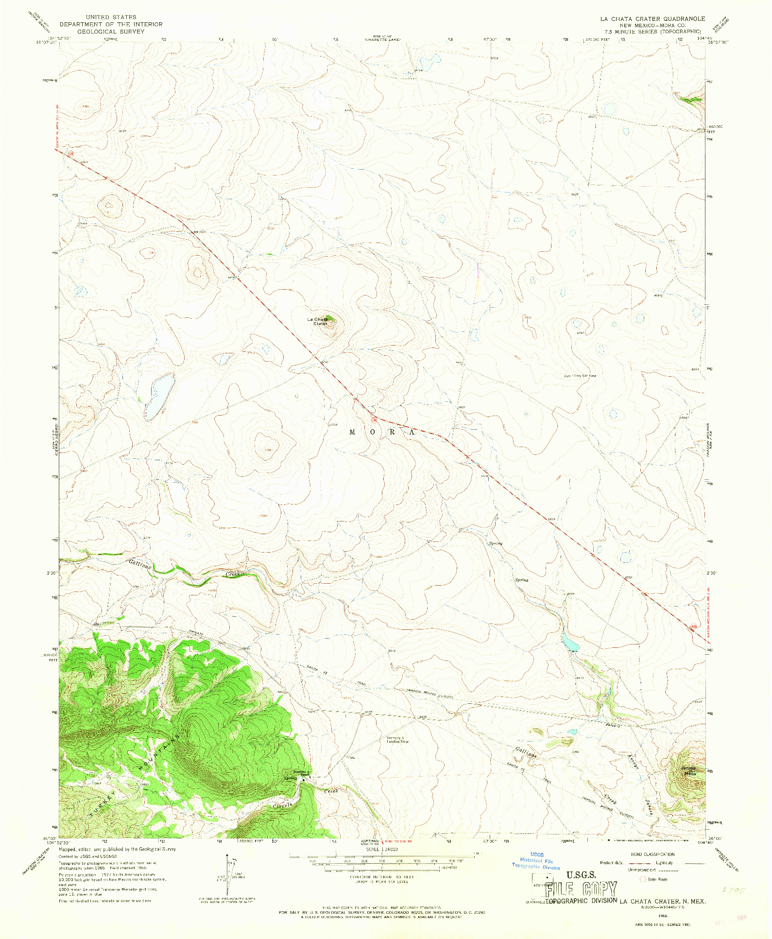 USGS 1:24000-SCALE QUADRANGLE FOR LA CHATA CRATER, NM 1966