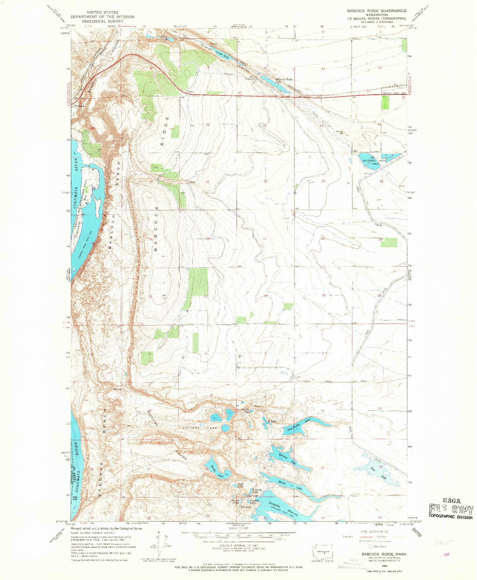 USGS 1:24000-SCALE QUADRANGLE FOR BABCOCK RIDGE, WA 1966