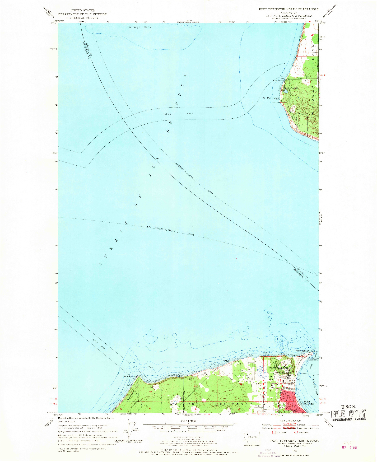 USGS 1:24000-SCALE QUADRANGLE FOR PORT TOWNSEND NORTH, WA 1953