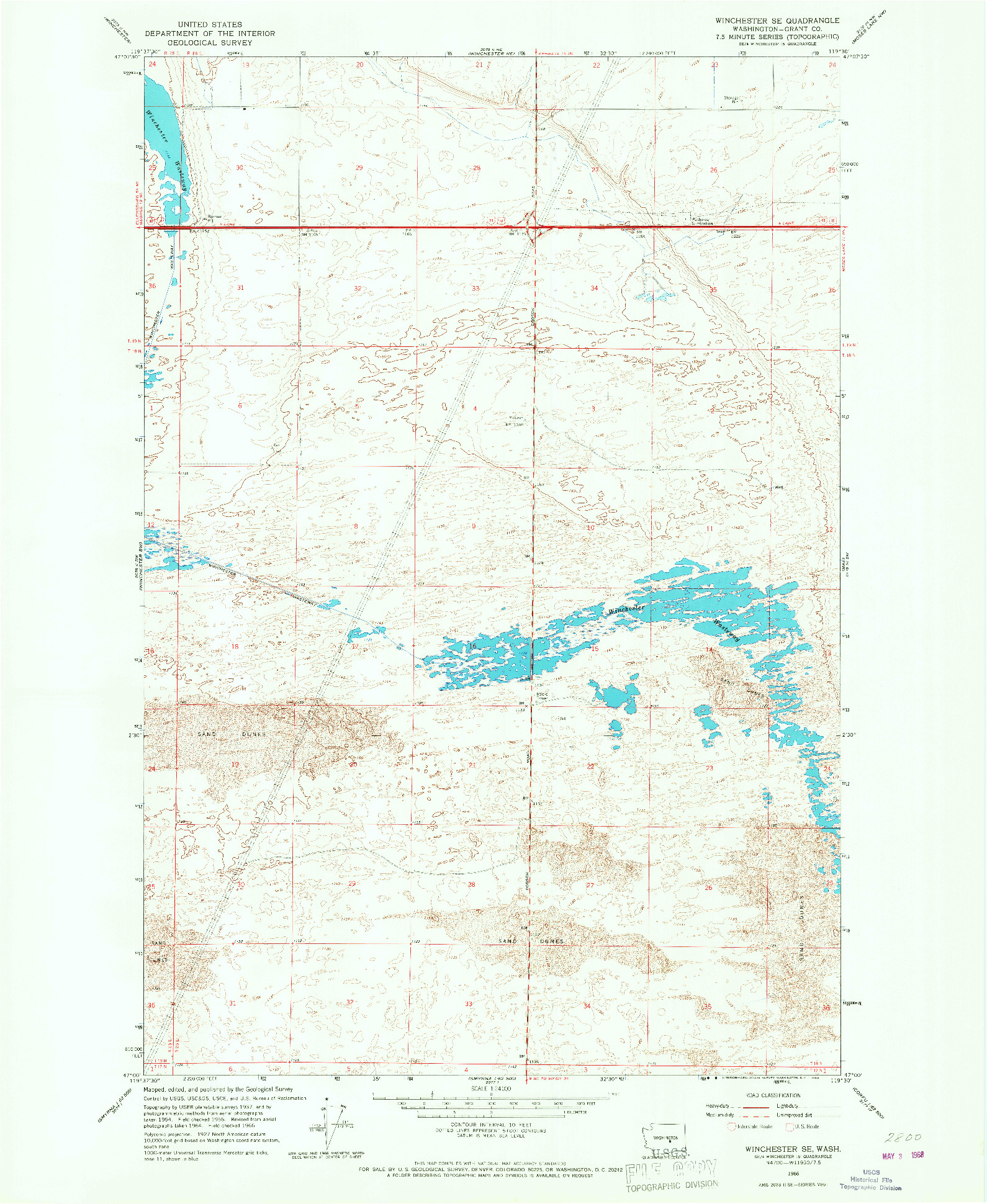 USGS 1:24000-SCALE QUADRANGLE FOR WINCHESTER SE, WA 1966