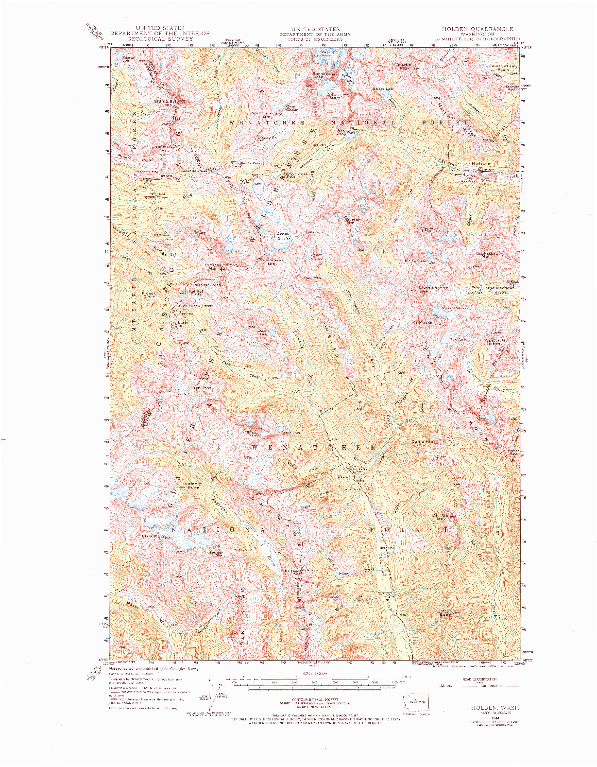 USGS 1:62500-SCALE QUADRANGLE FOR HOLDEN, WA 1944