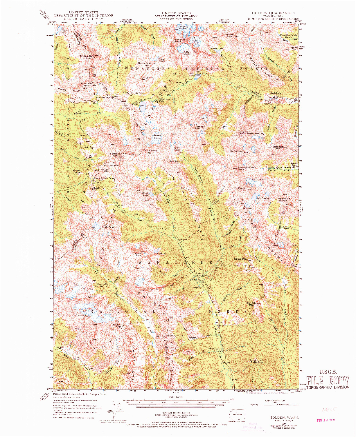 USGS 1:62500-SCALE QUADRANGLE FOR HOLDEN, WA 1944