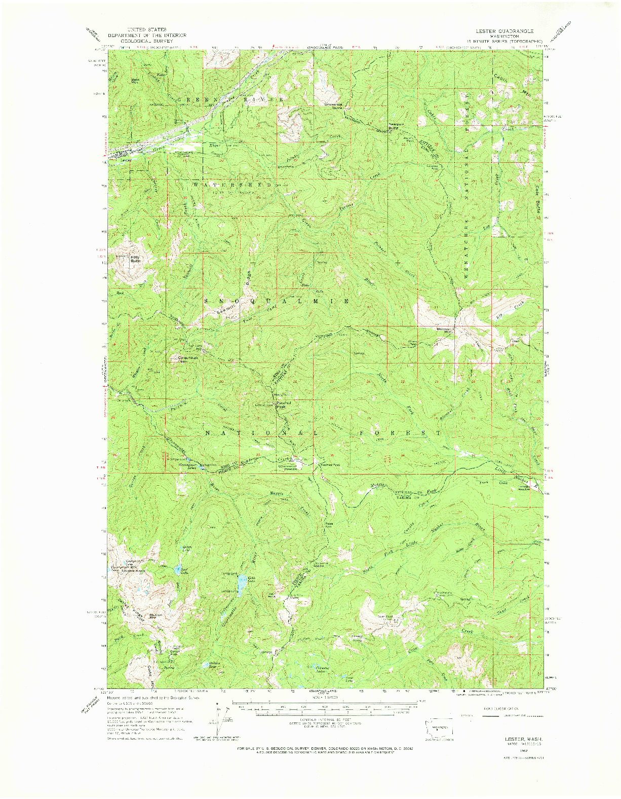 USGS 1:62500-SCALE QUADRANGLE FOR LESTER, WA 1962