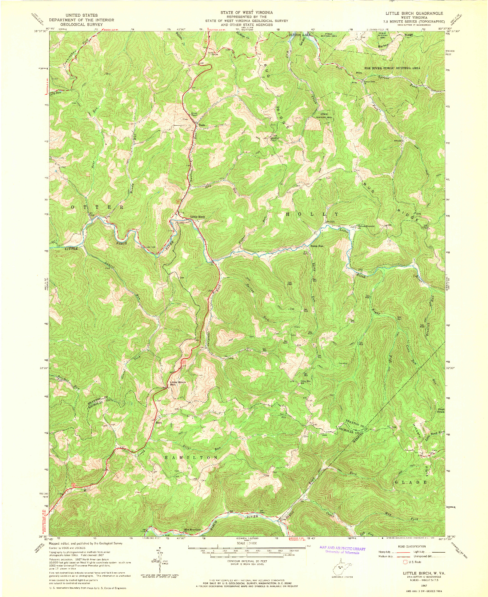 USGS 1:24000-SCALE QUADRANGLE FOR LITTLE BIRCH, WV 1967