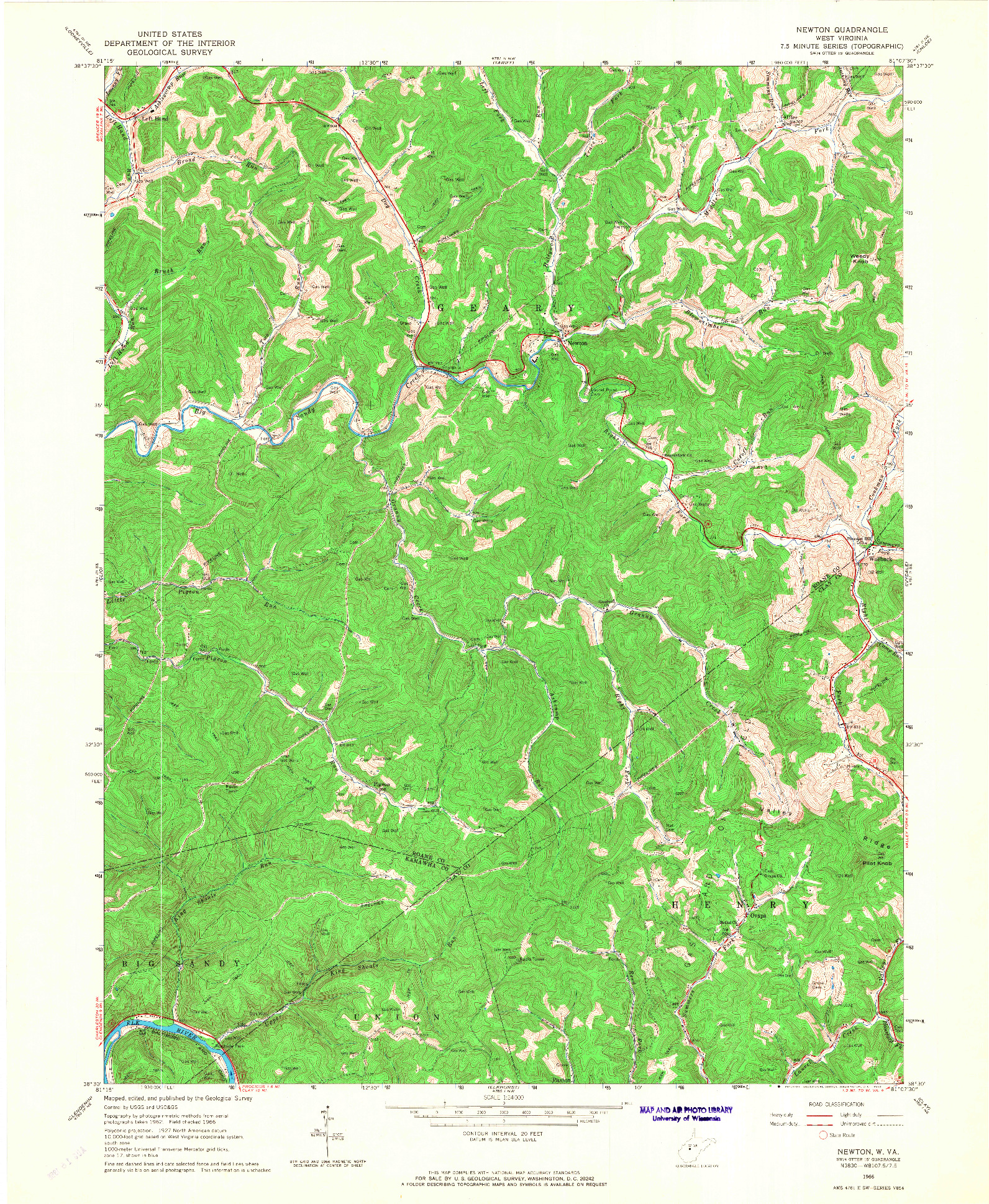 USGS 1:24000-SCALE QUADRANGLE FOR NEWTON, WV 1966