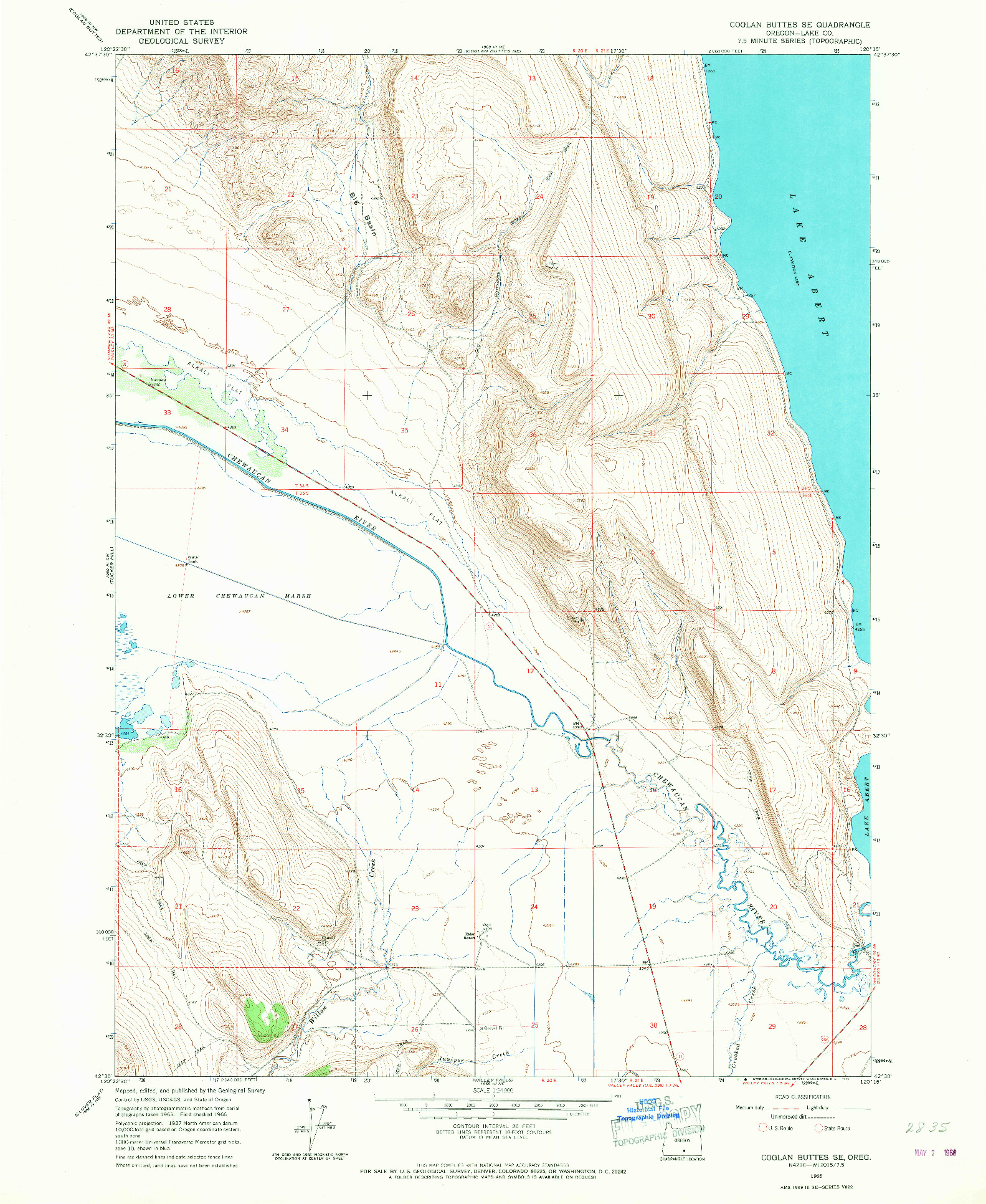 USGS 1:24000-SCALE QUADRANGLE FOR COGLAN BUTTES SE, OR 1966