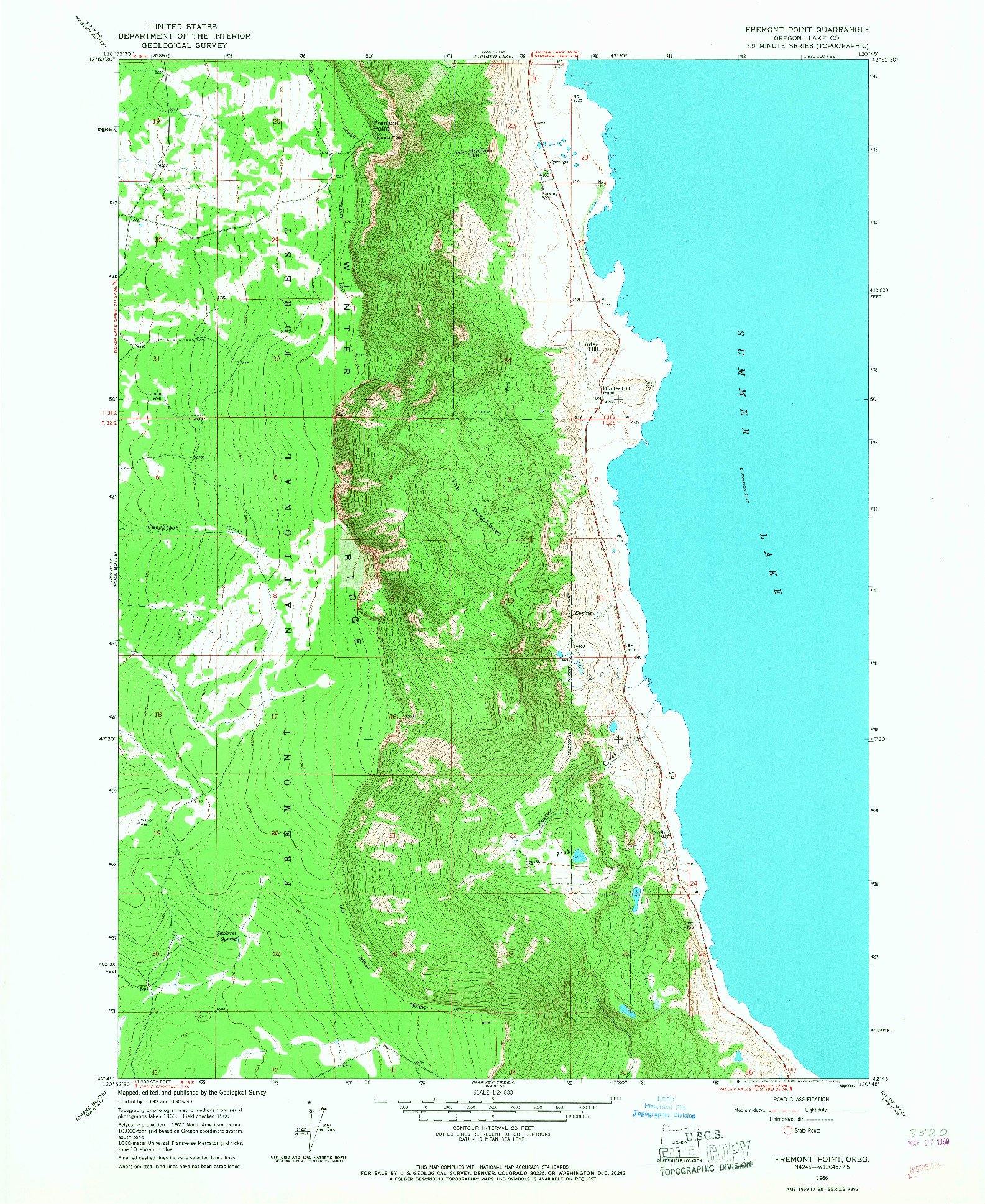 USGS 1:24000-SCALE QUADRANGLE FOR FREMONT POINT, OR 1966