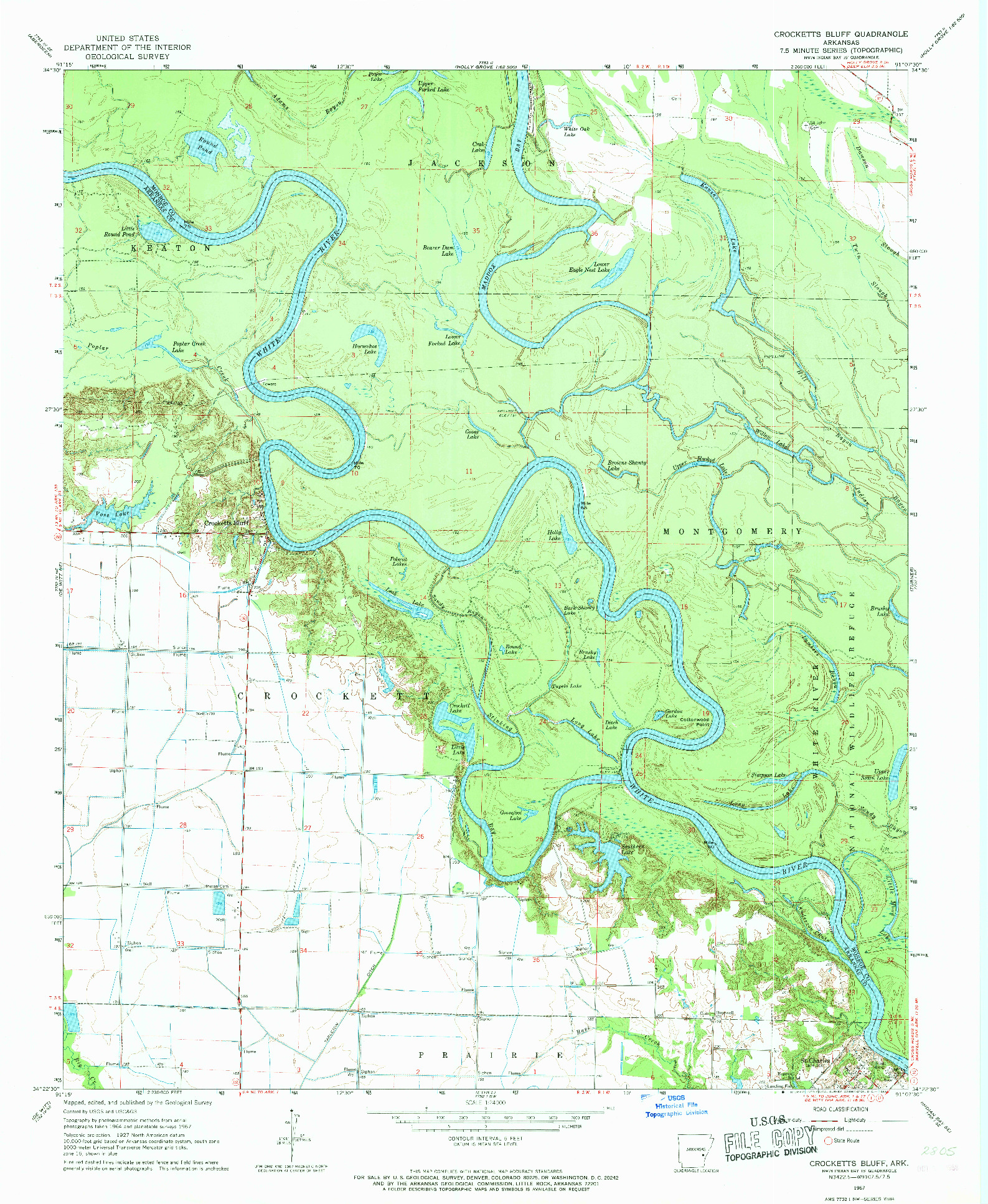 USGS 1:24000-SCALE QUADRANGLE FOR CROCKETTS BLUFF, AR 1967