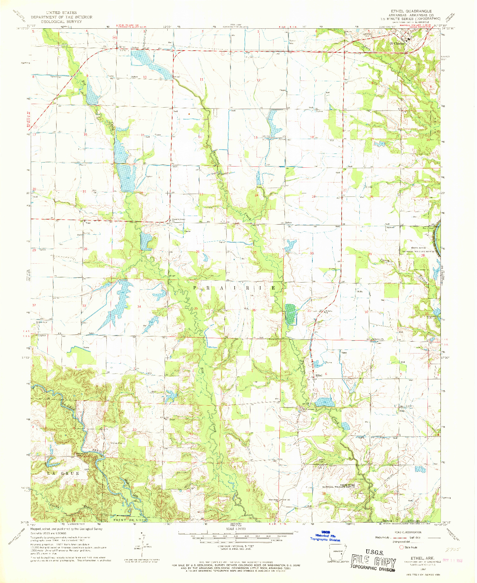 USGS 1:24000-SCALE QUADRANGLE FOR ETHEL, AR 1967