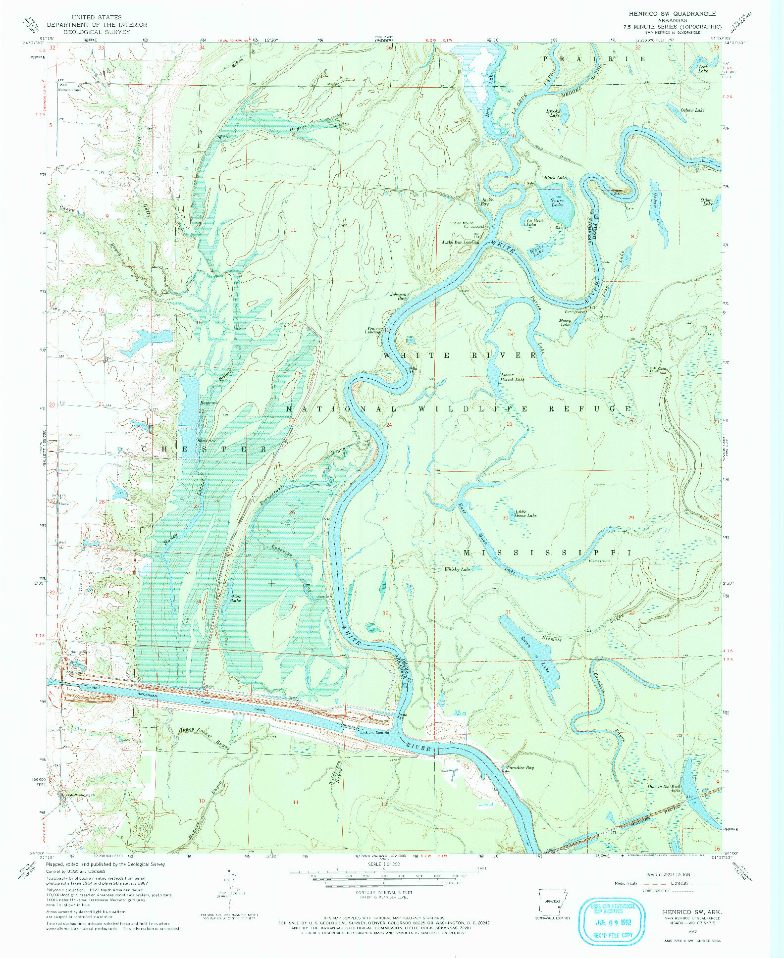 USGS 1:24000-SCALE QUADRANGLE FOR HENRICO SW, AR 1967