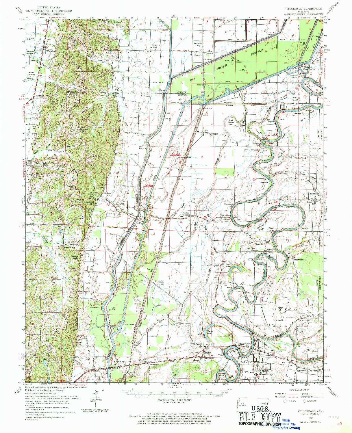 USGS 1:62500-SCALE QUADRANGLE FOR PRINCEDALE, AR 1962