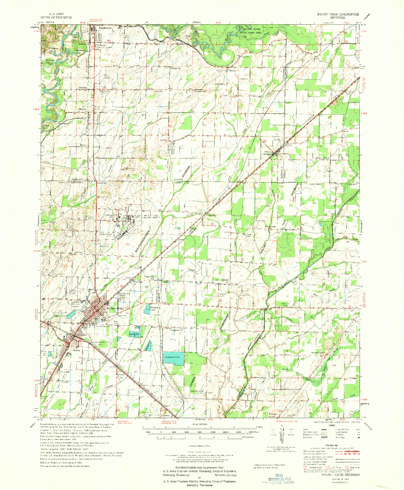 USGS 1:62500-SCALE QUADRANGLE FOR WALNUT RIDGE, AR 1968