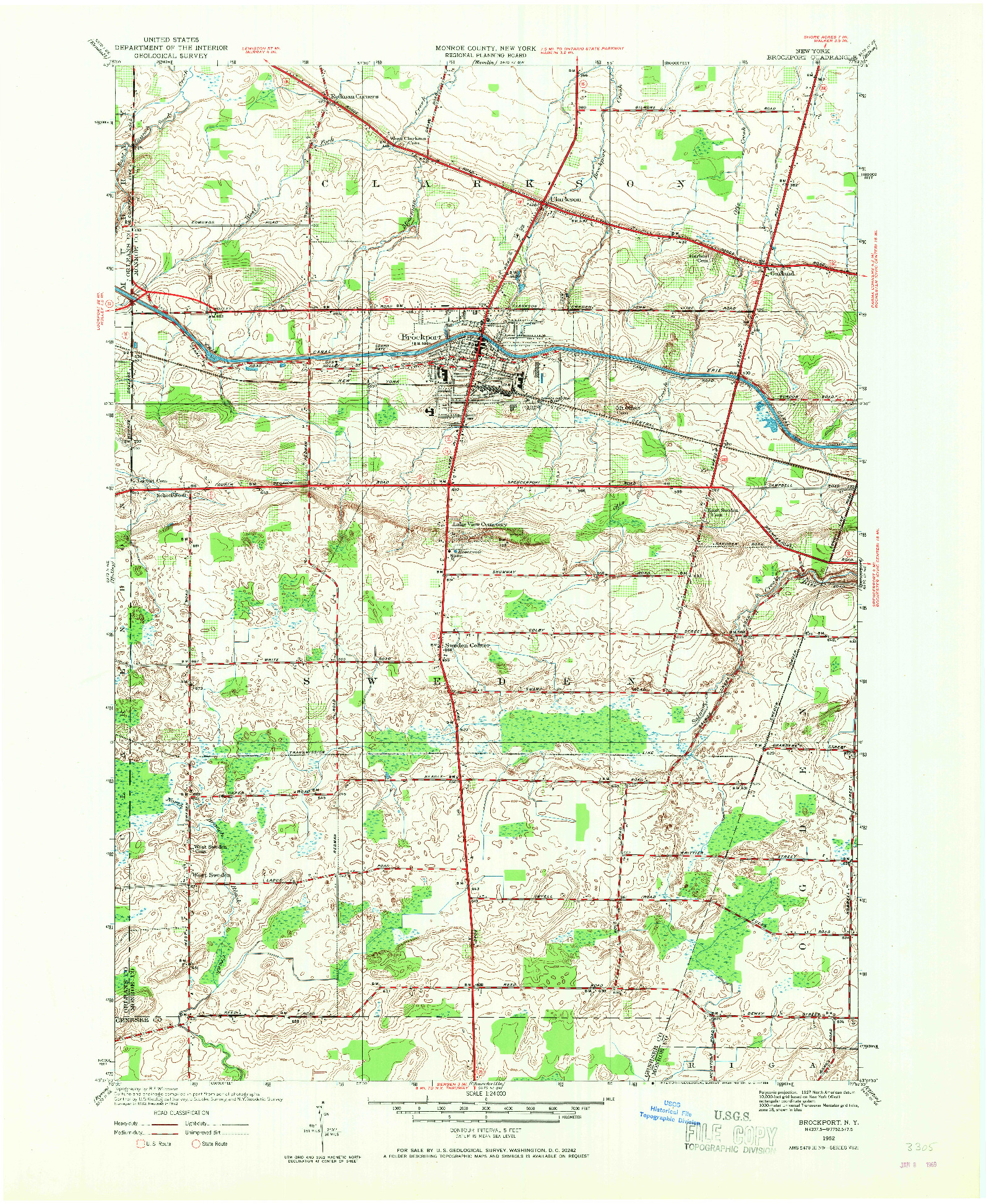 USGS 1:24000-SCALE QUADRANGLE FOR BROCKPORT, NY 1952
