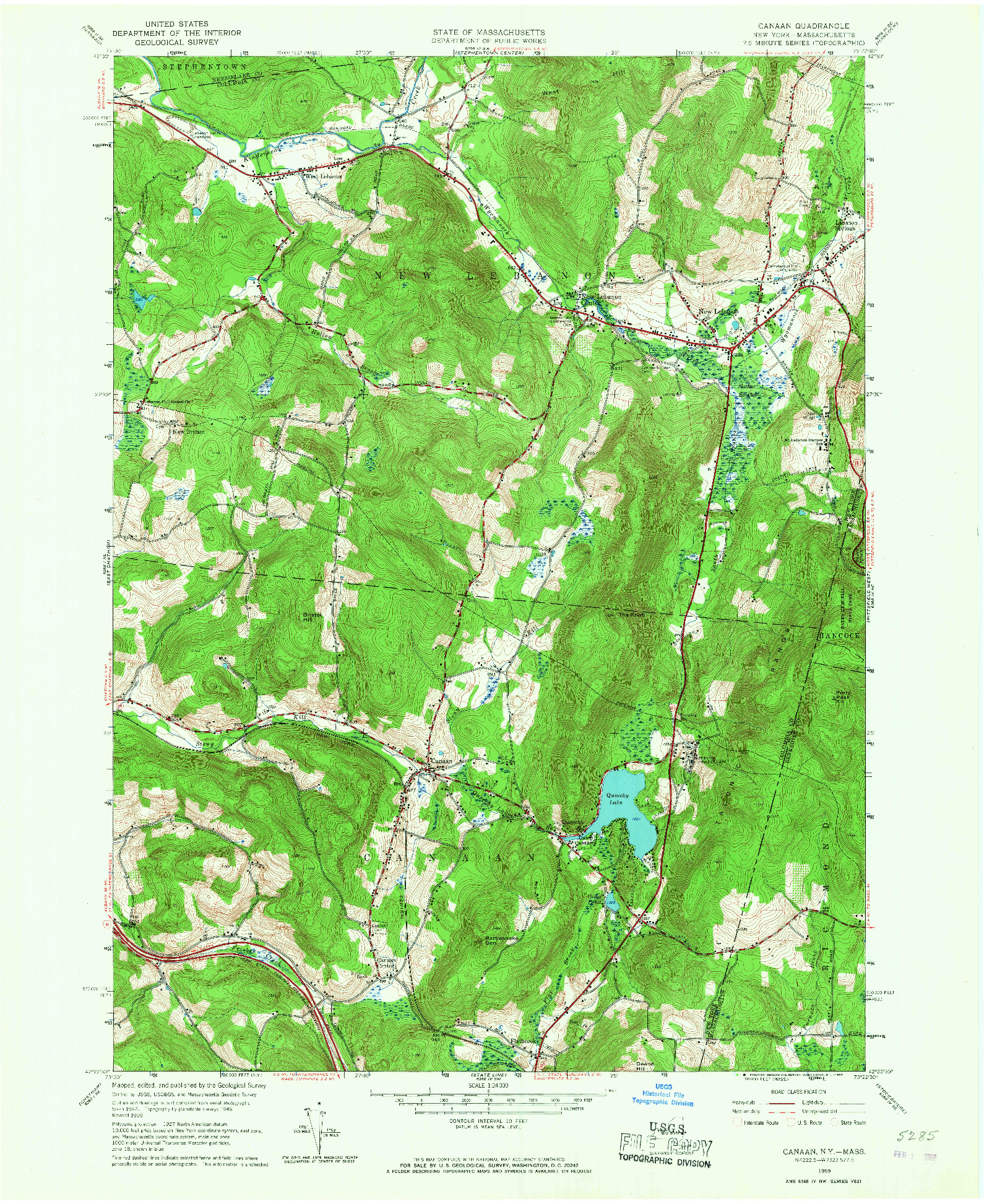 USGS 1:24000-SCALE QUADRANGLE FOR CANAAN, NY 1959