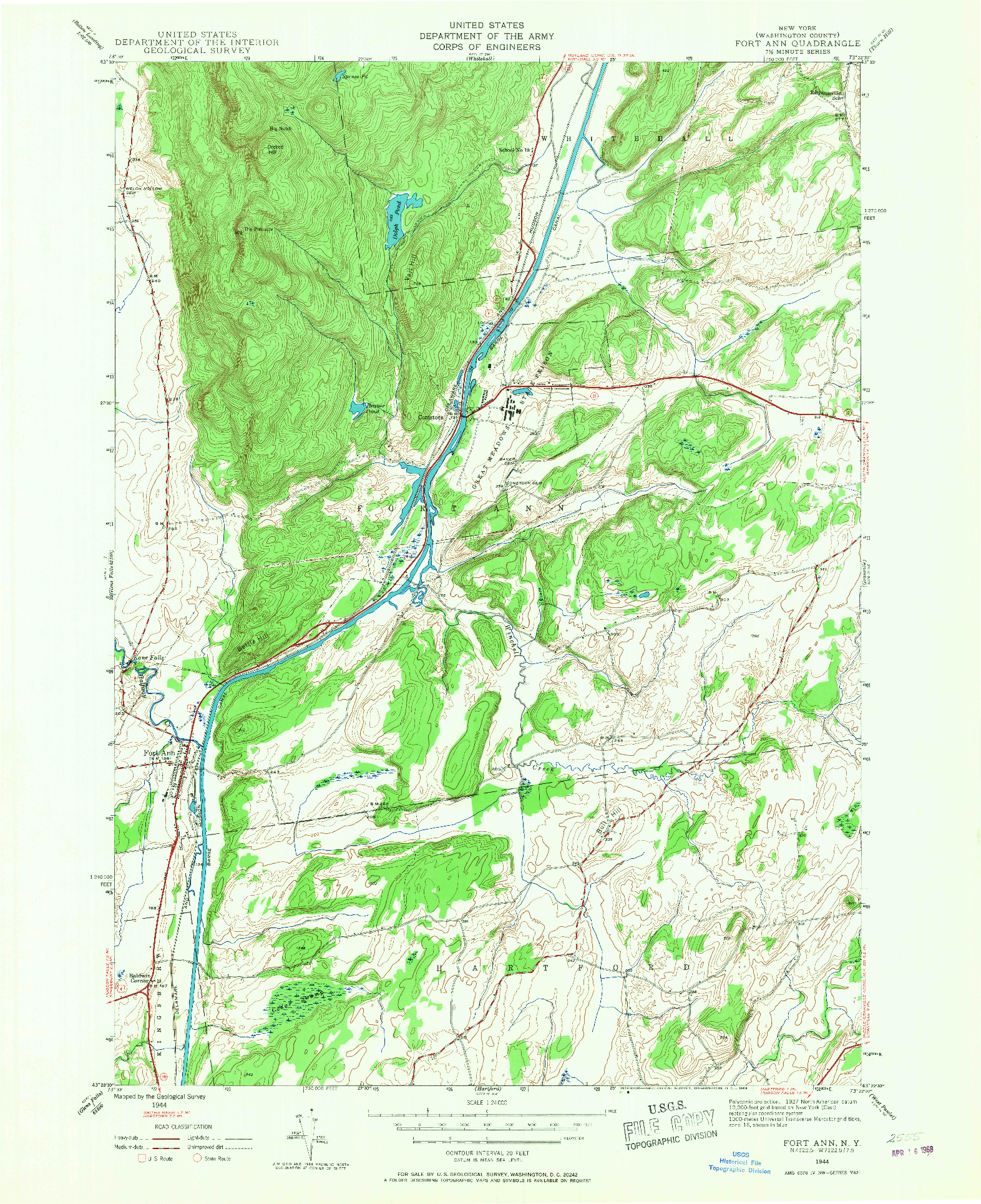 USGS 1:24000-SCALE QUADRANGLE FOR FORT ANN, NY 1944