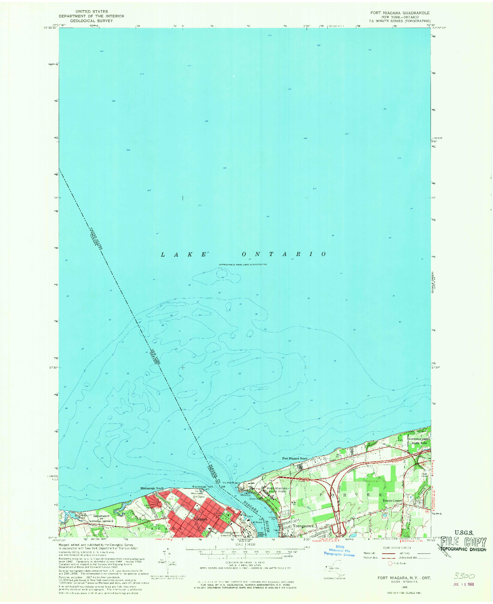 USGS 1:24000-SCALE QUADRANGLE FOR FT NIAGARA, NY 1965