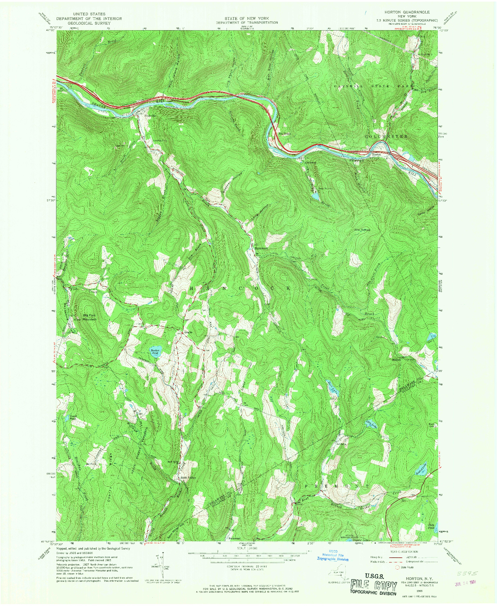 USGS 1:24000-SCALE QUADRANGLE FOR HORTON, NY 1965